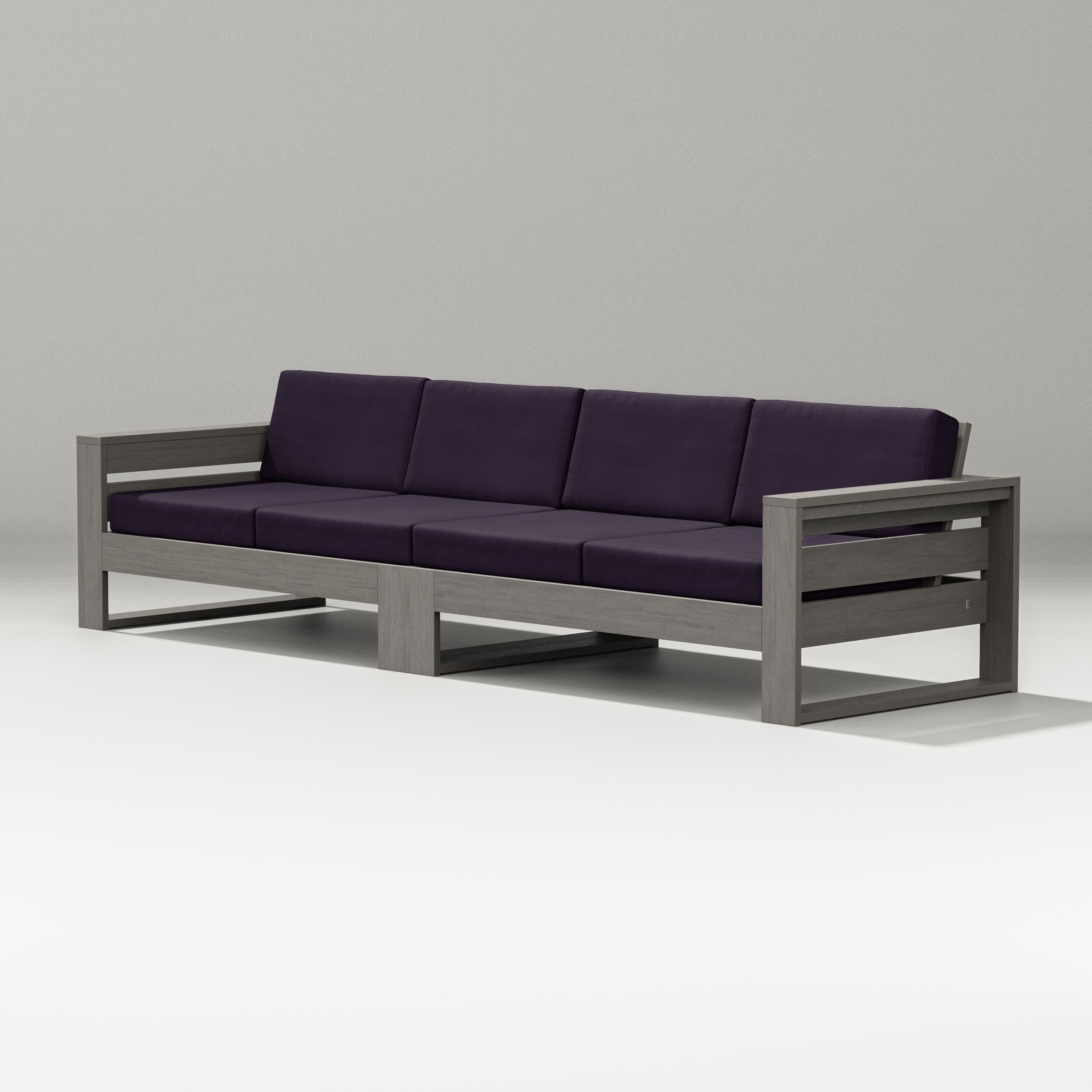 Latitude Straight Sectional in Driftwood / Navy Linen