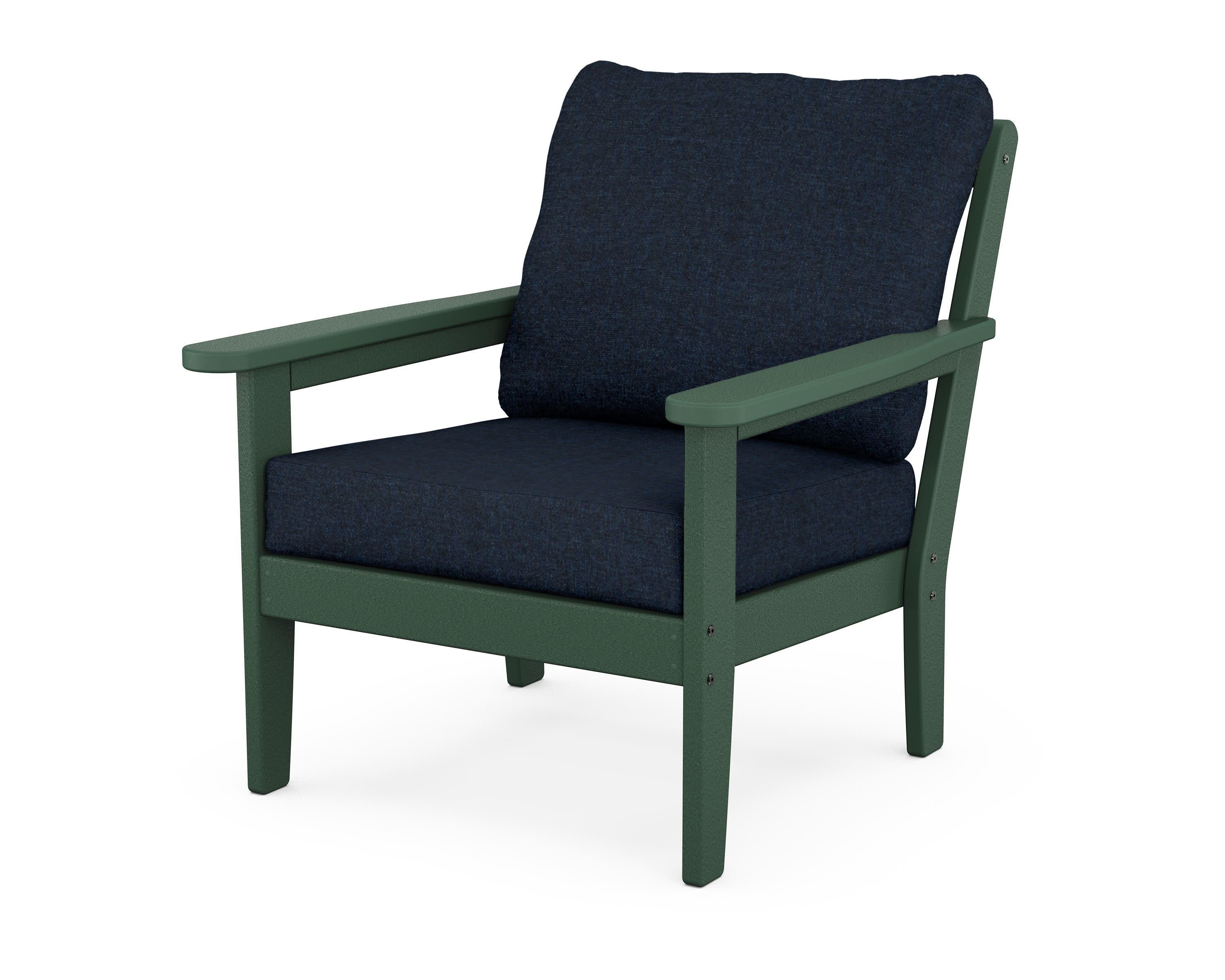 Cottage Deep Seating Chair in Green / Marine Indigo