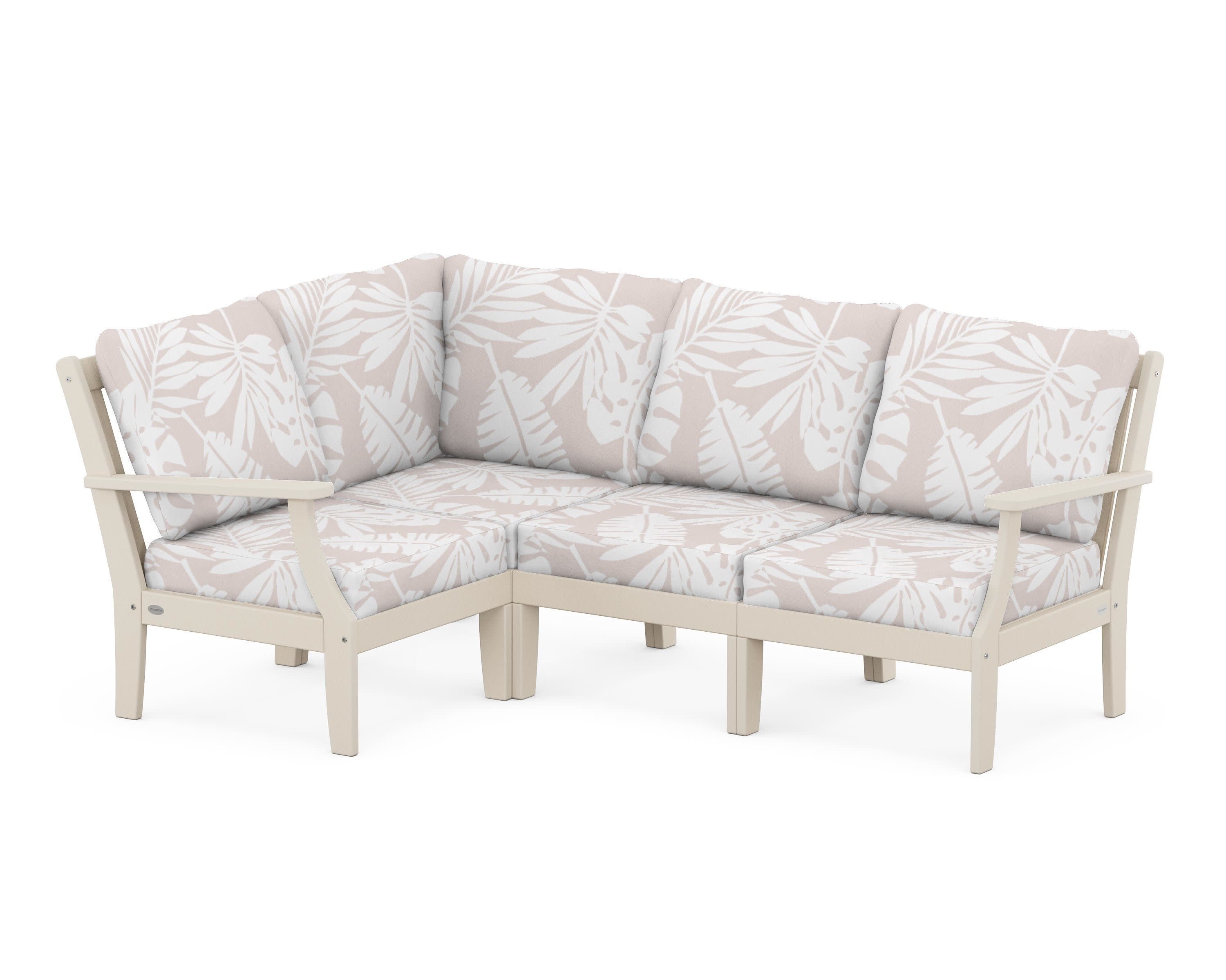 Braxton Modular 4-Piece Deep Seating Set in Sand / Leaf Dune Burlap