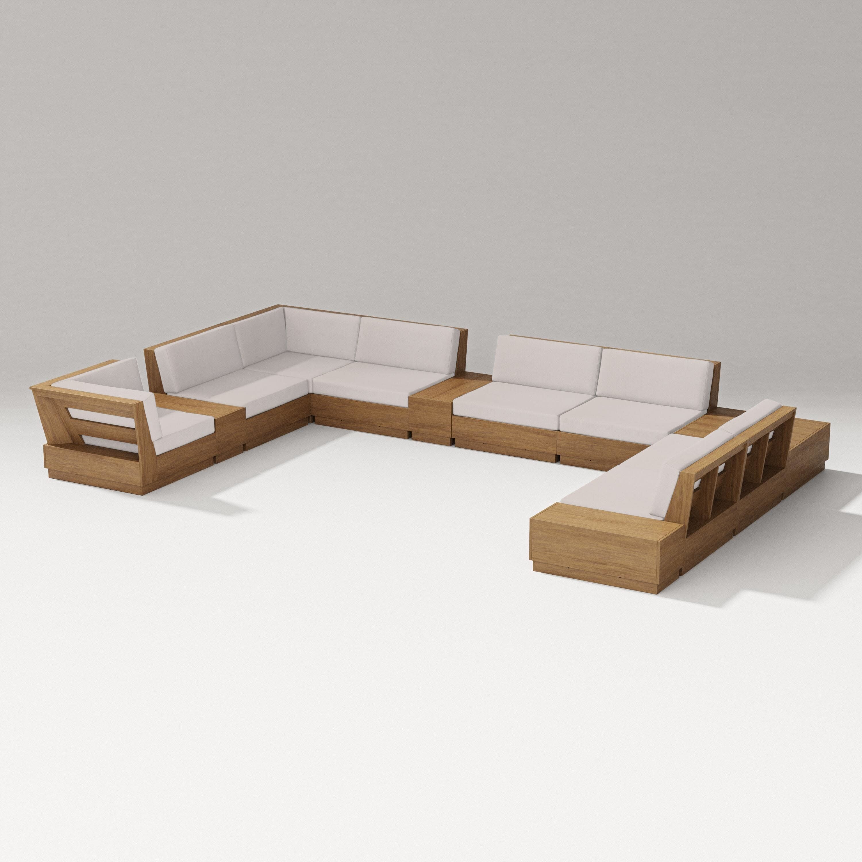 Elevate 12-Piece Conversation Sectional Set in Natural / Dune Burlap