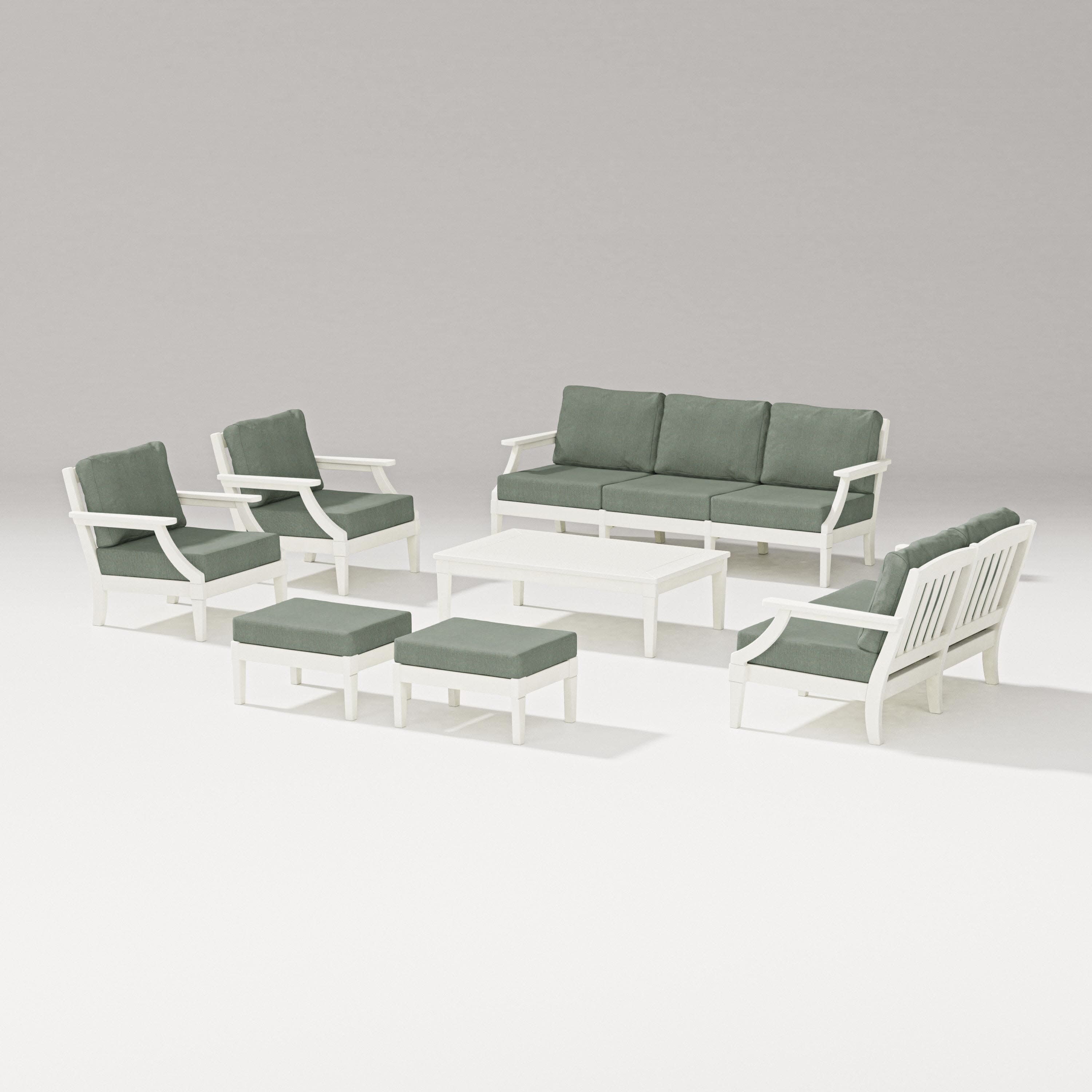 Estate 7-Piece Lounge Sofa Set in Vintage White / Cast Sage