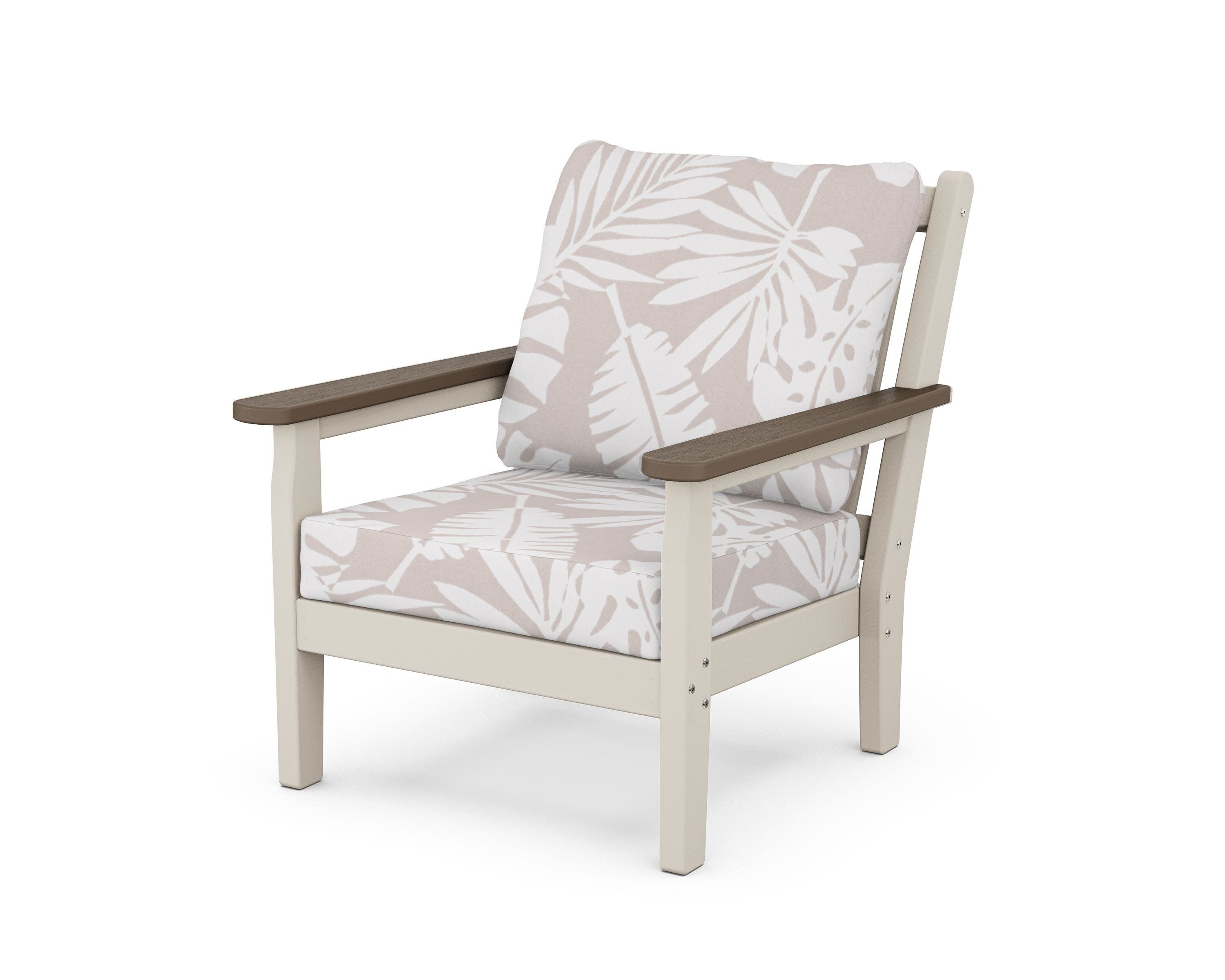 Chippendale Deep Seating Chair in Sand / Kona / Leaf Dune Burlap