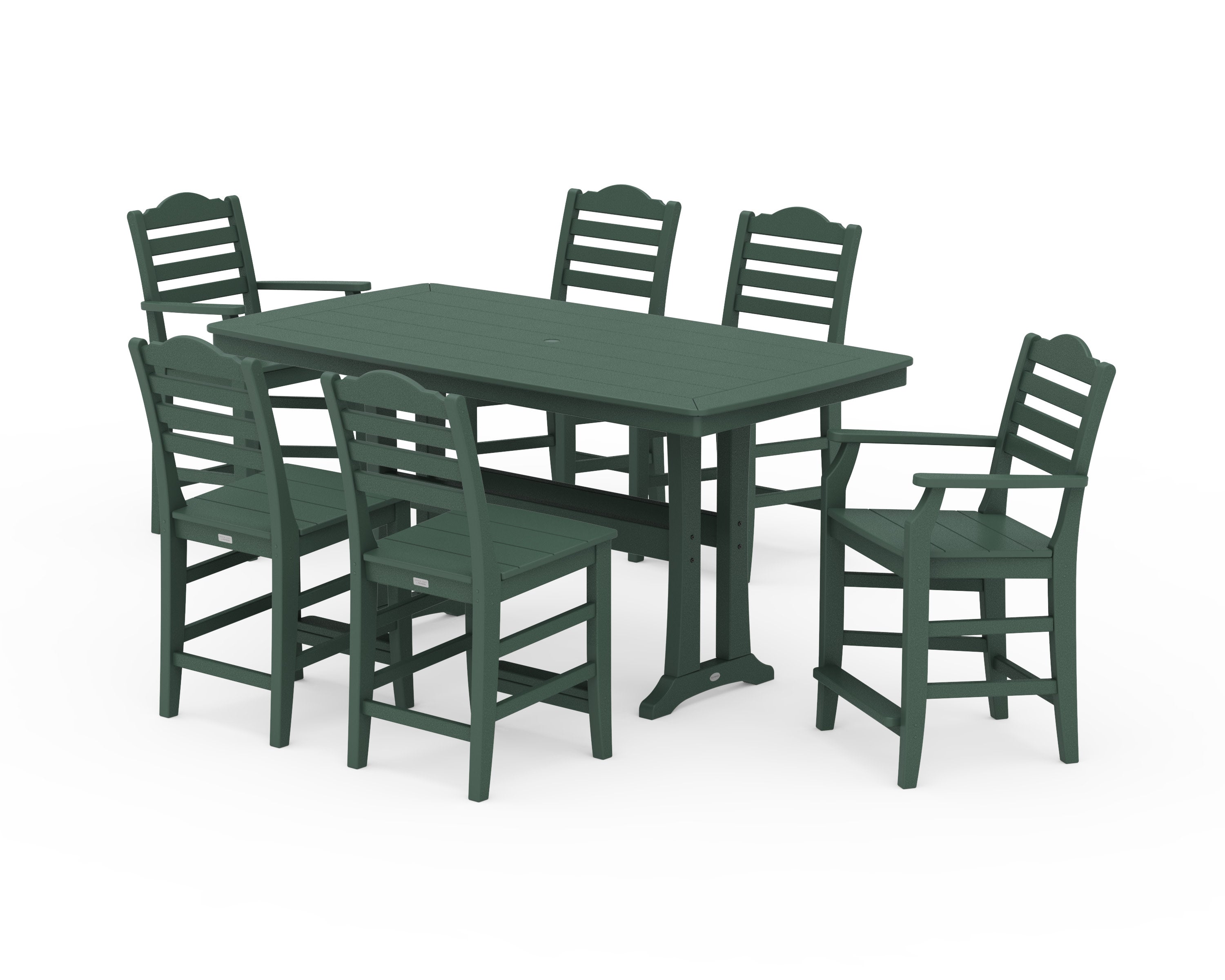 Savannah 7-Piece Counter Set with Trestle Legs in Green