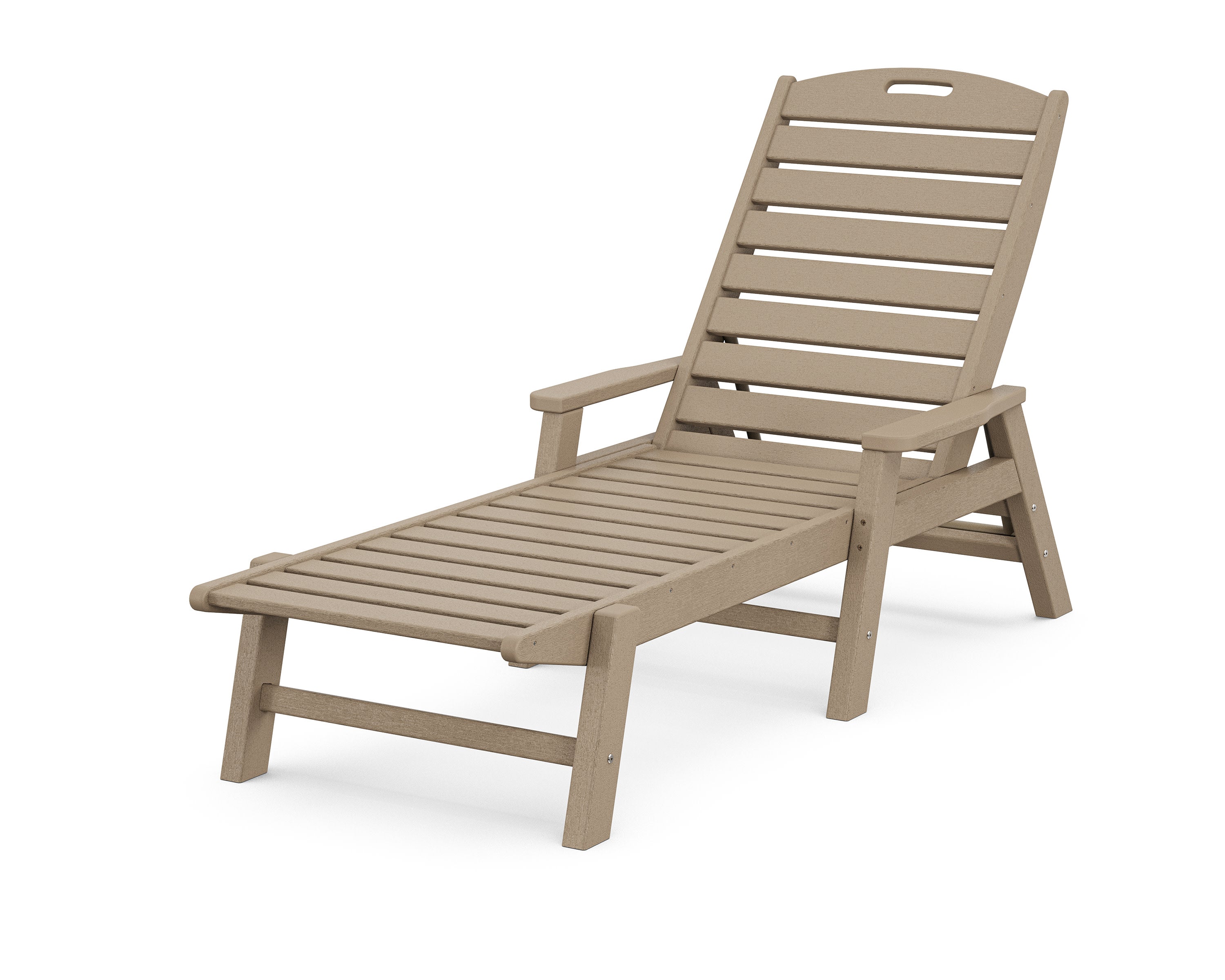 Nautical Chaise with Arms in Vintage Sahara