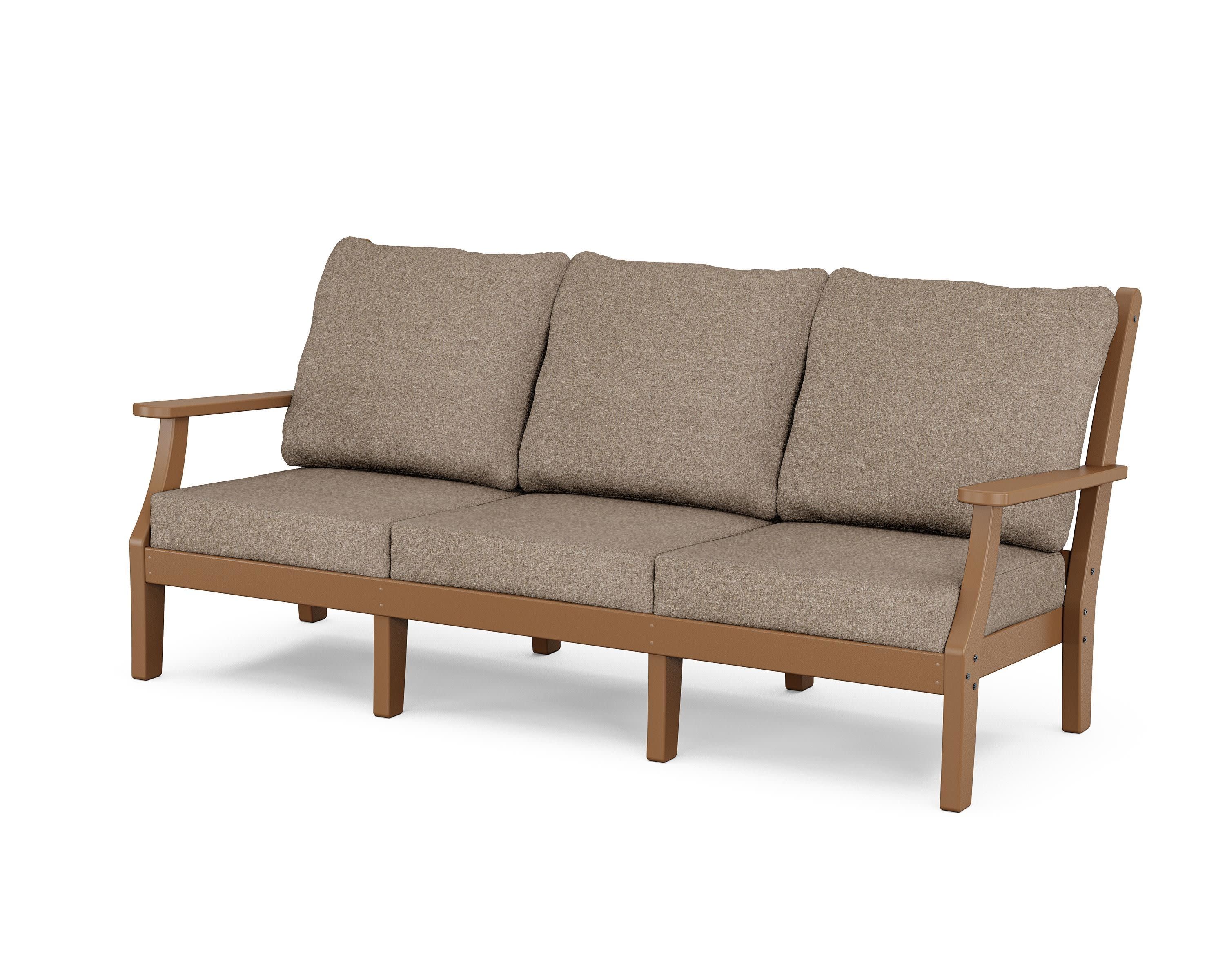 Wovendale Deep Seating Sofa in Teak / Spiced Burlap