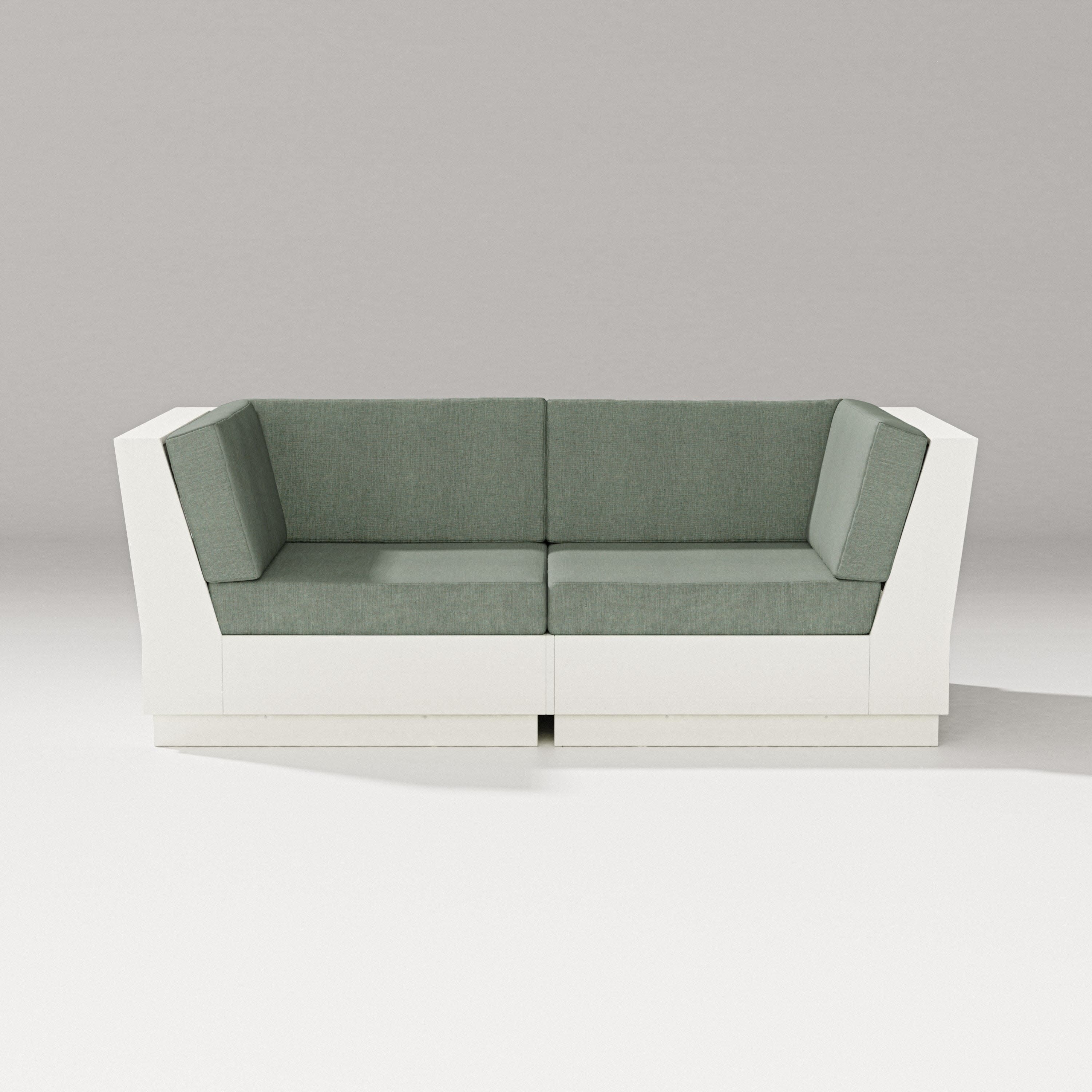 Elevate Loveseat Sectional in Vintage White / Cast Sage
