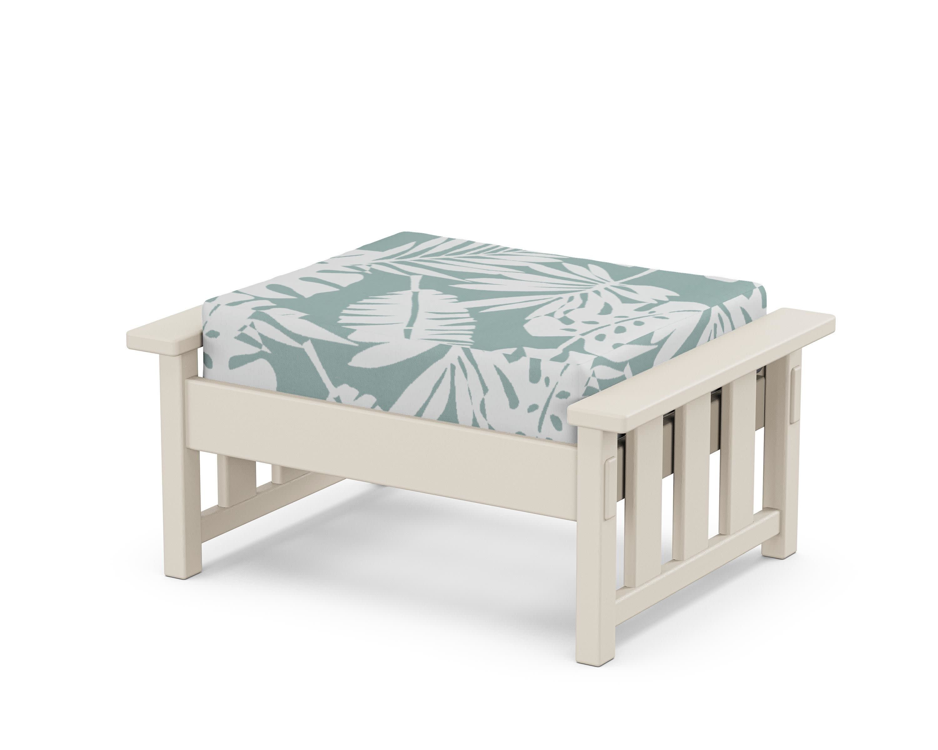 Acadia Deep Seating Ottoman in Sand / Leaf Glacier Spa