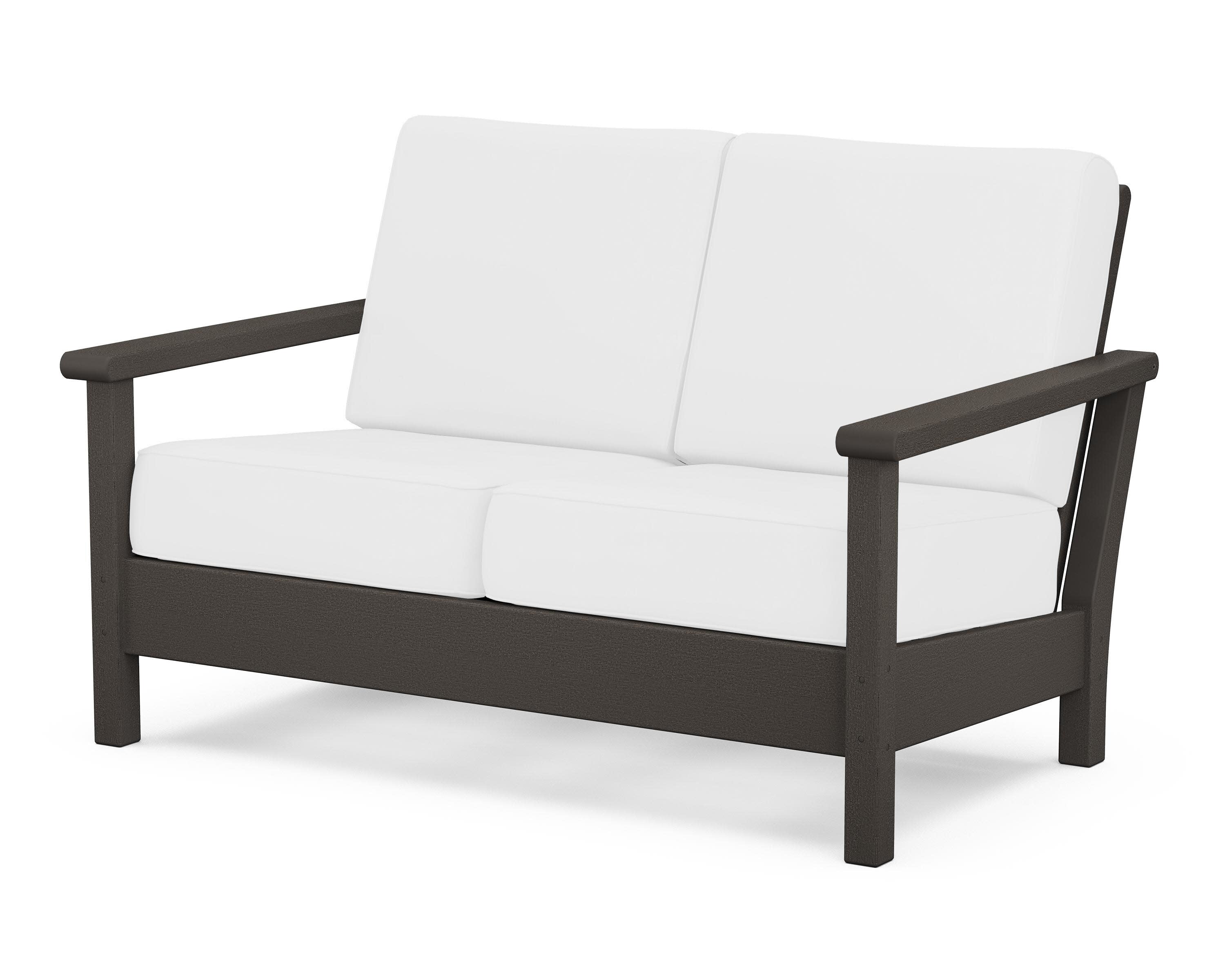Harbour Deep Seating Loveseat in Vintage Coffee / Natural