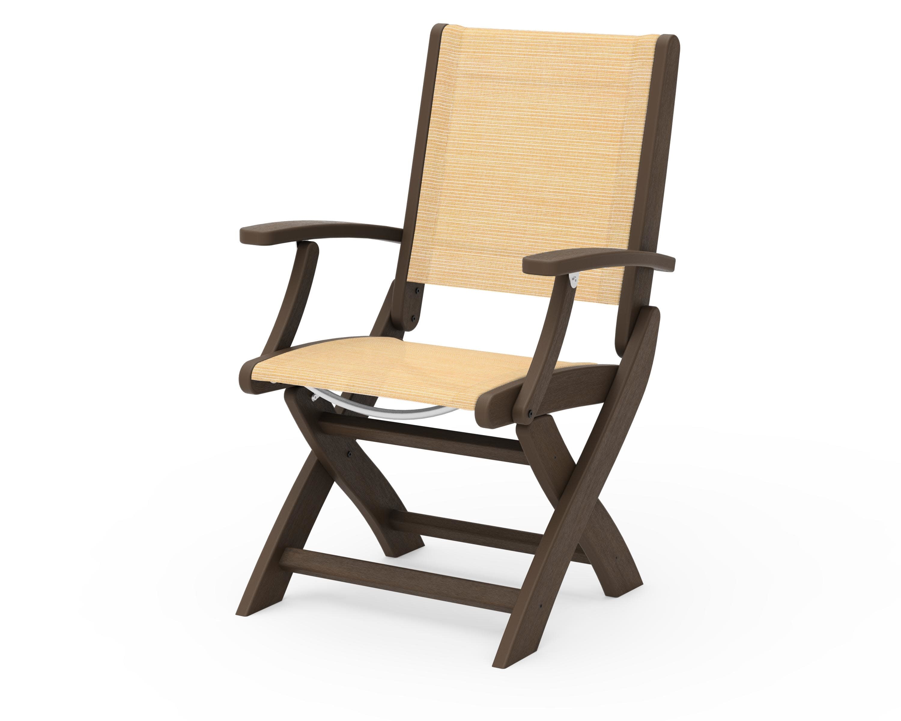 Coastal Folding Chair in Kona / Dupioni Apricot Sling