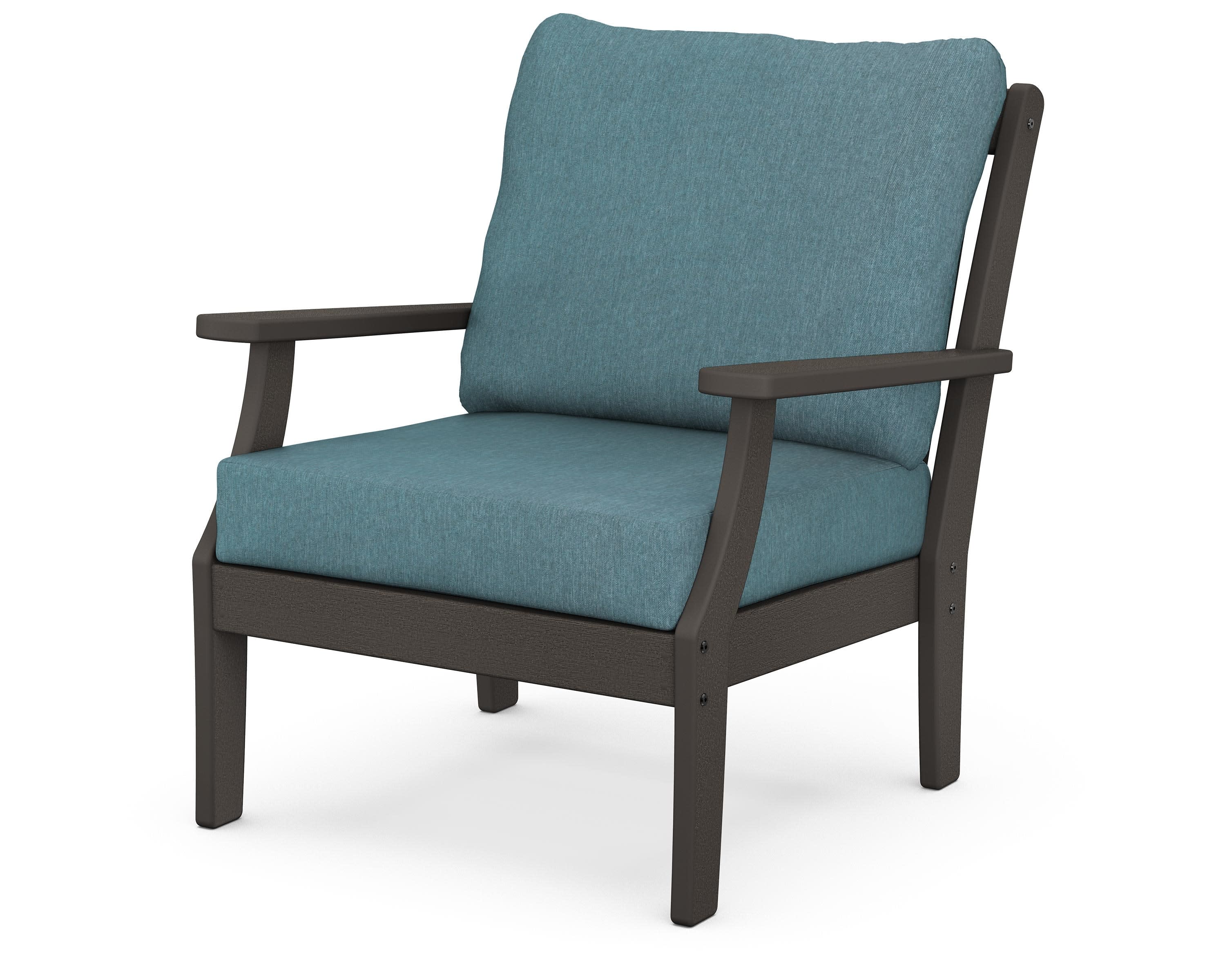 Braxton Deep Seating Chair in Vintage Coffee / Ocean Teal