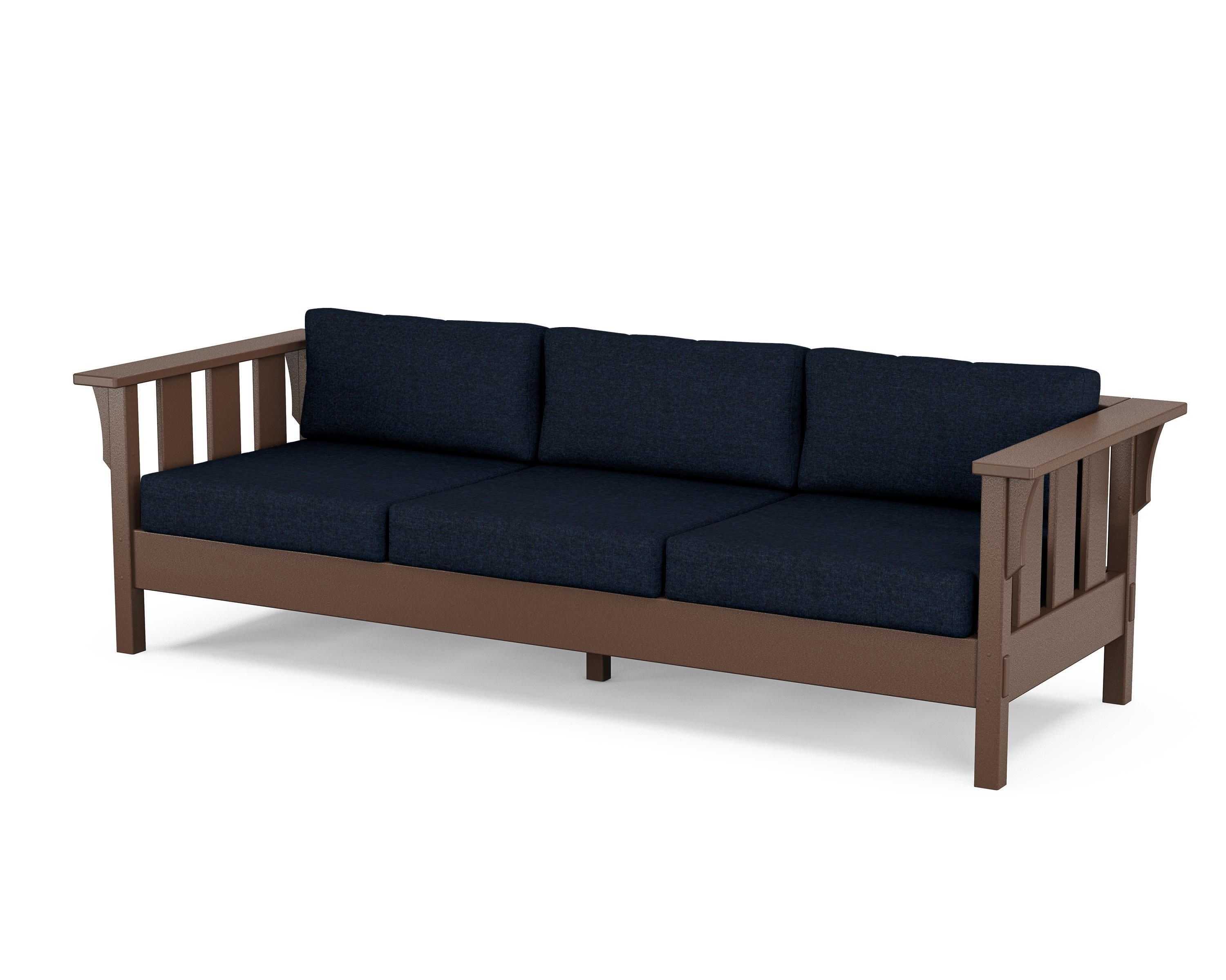 Acadia Deep Seating Sofa in Mahogany / Marine Indigo