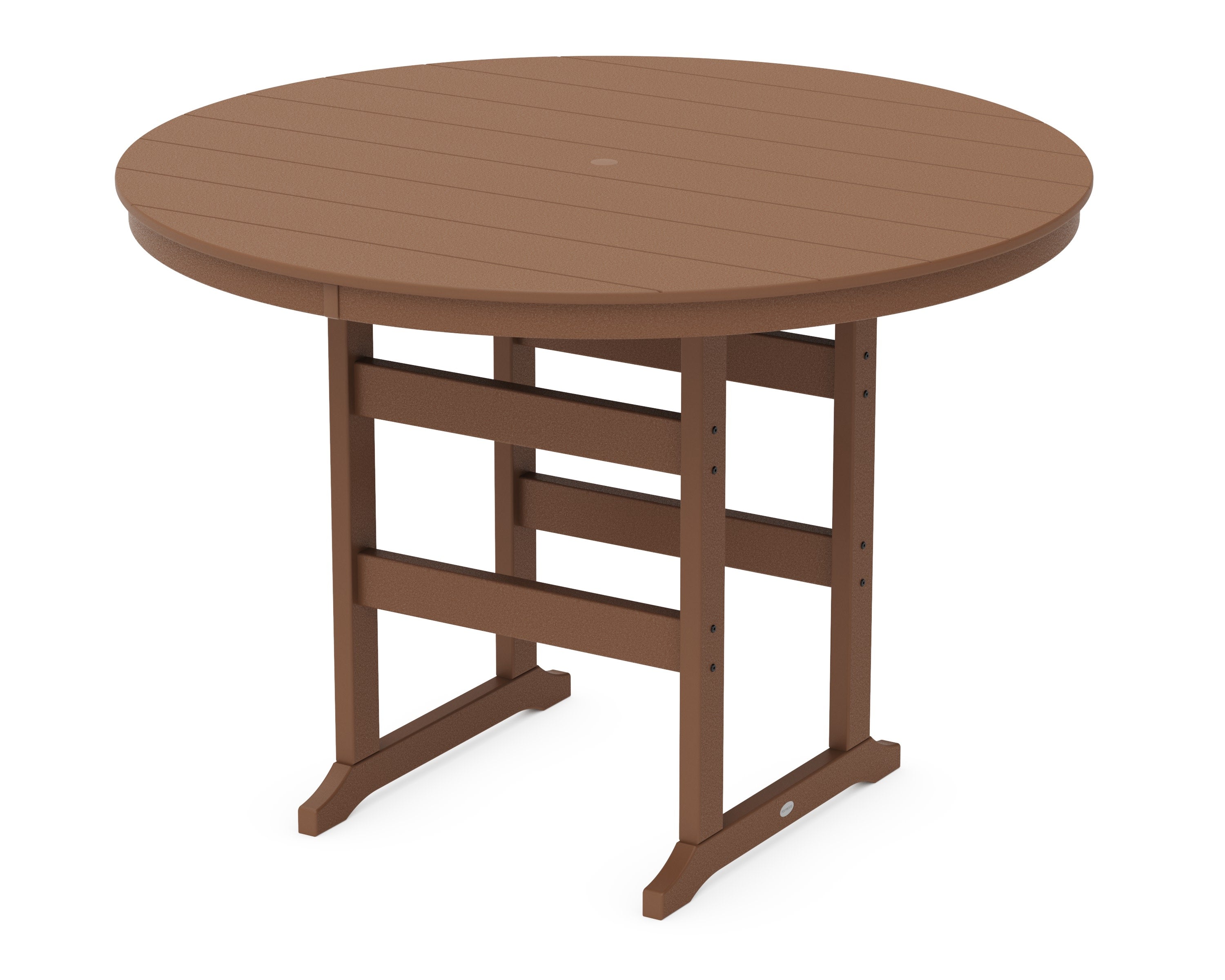 60" Round Farmhouse Bar Table in Teak