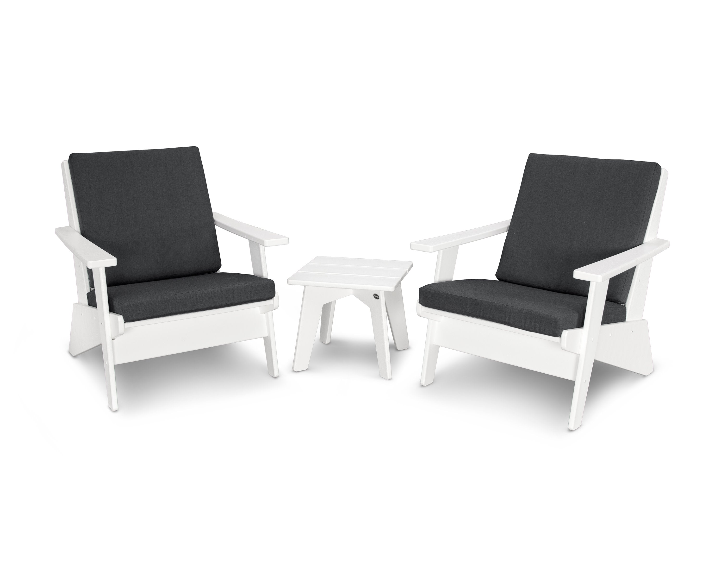 Riviera Modern Lounge 3-Piece Set in White / Spectrum Carbon