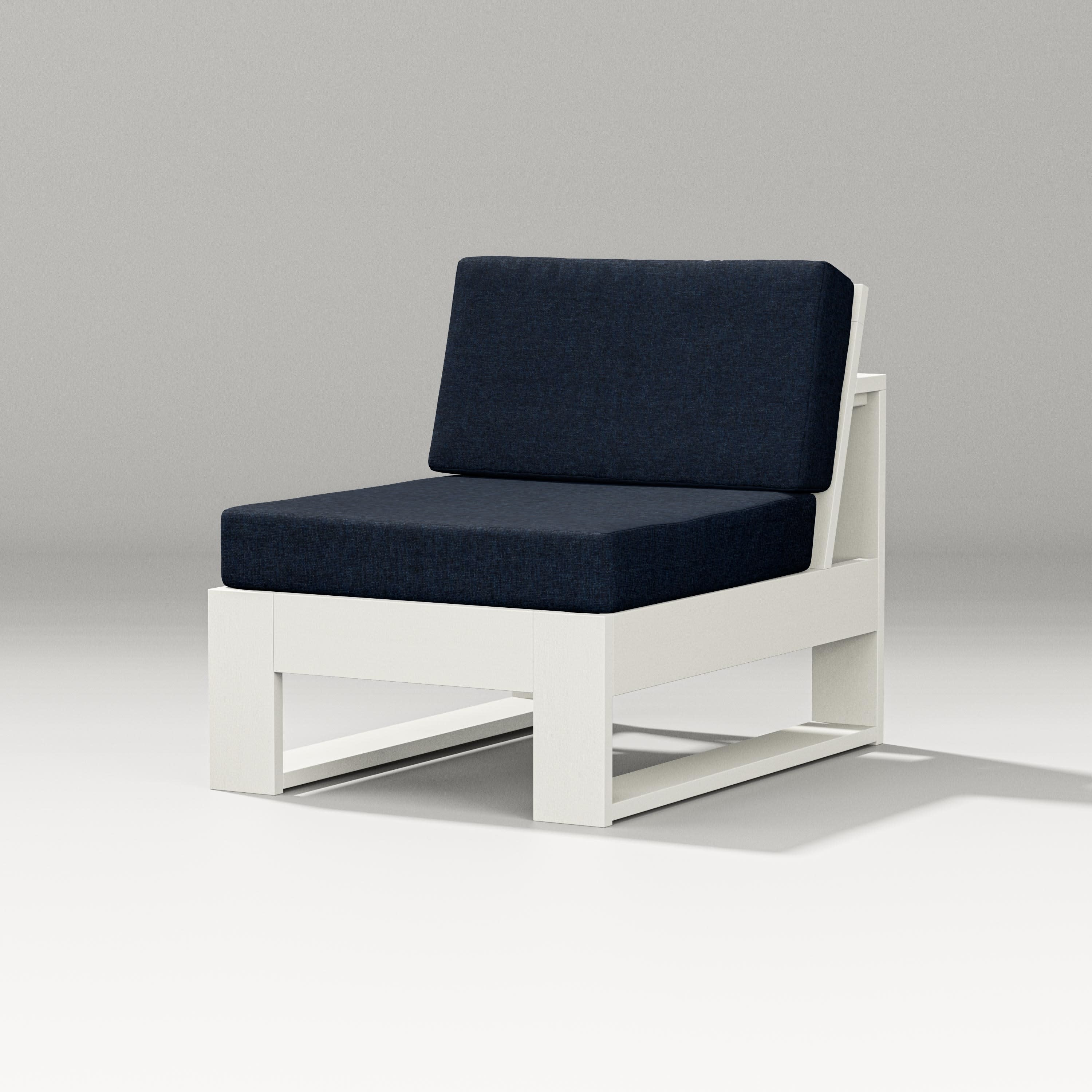 Latitude Modular Armless Chair in Vintage White / Marine Indigo