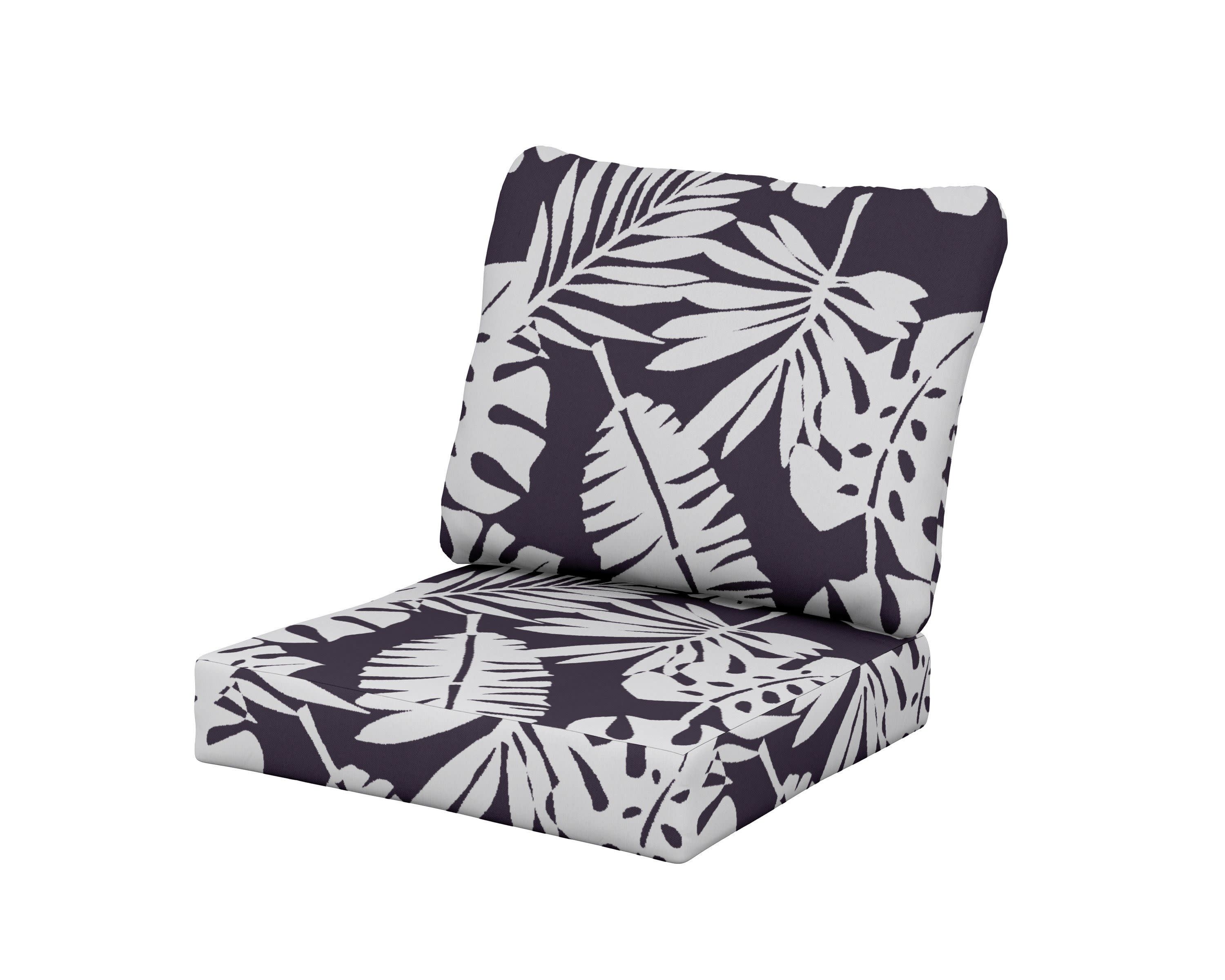 Baffle Seat/Back Cushion in Leaf Navy
