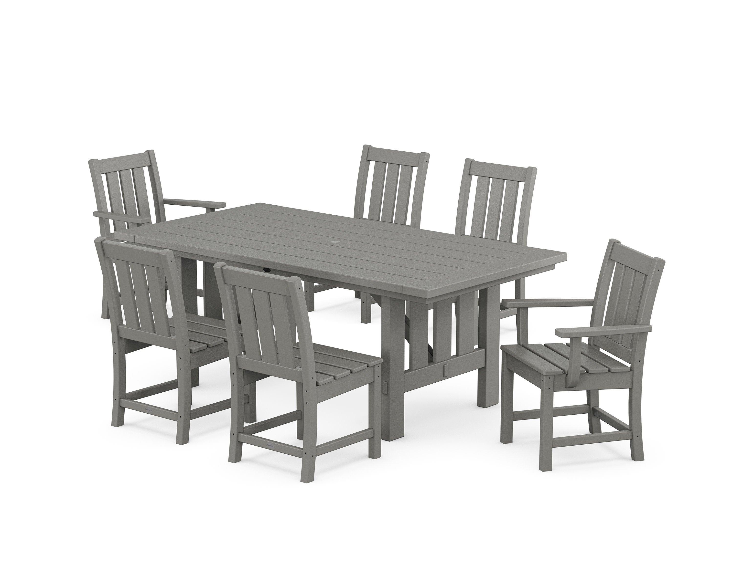 Oxford 7-Piece Dining Set with Mission Table in Slate Grey