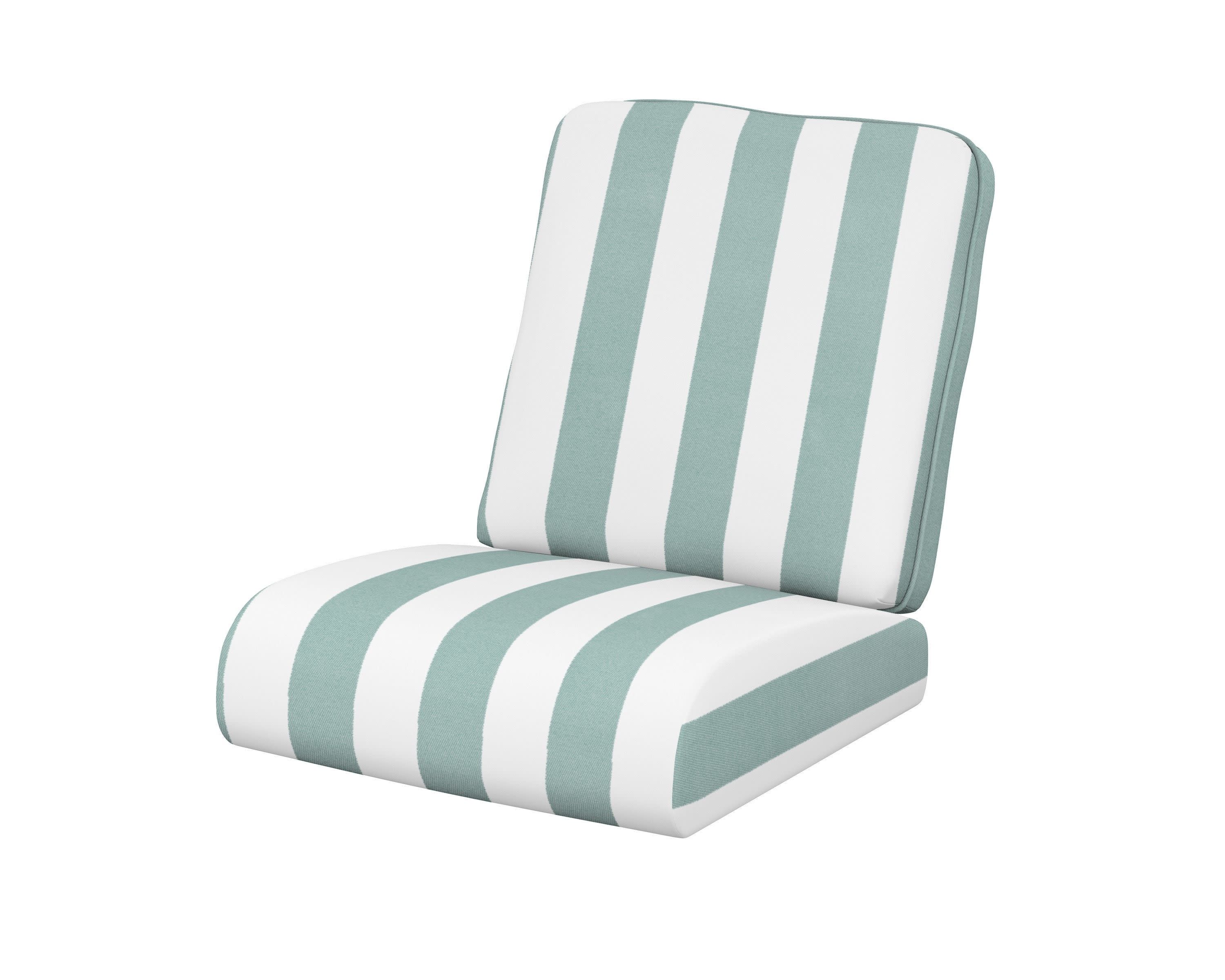 Club Seat/Back Cushion in Cabana Stripe Glacier Spa
