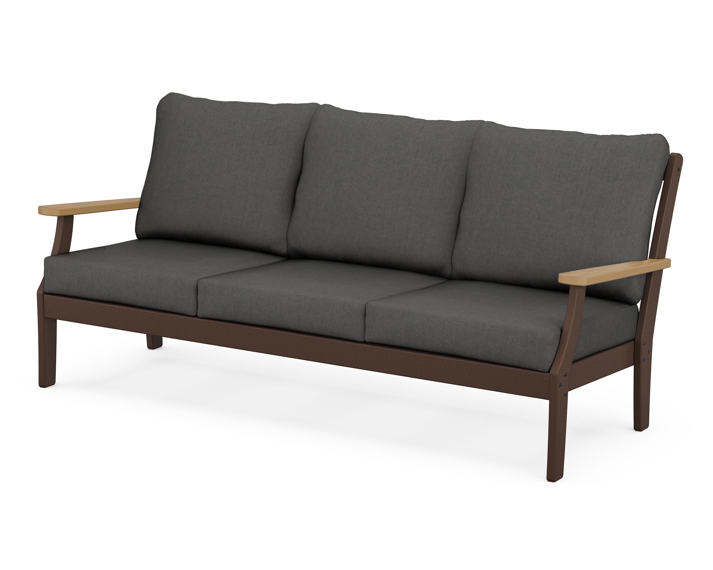 Braxton Deep Seating Sofa in Mahogany / Natural / Spectrum Carbon