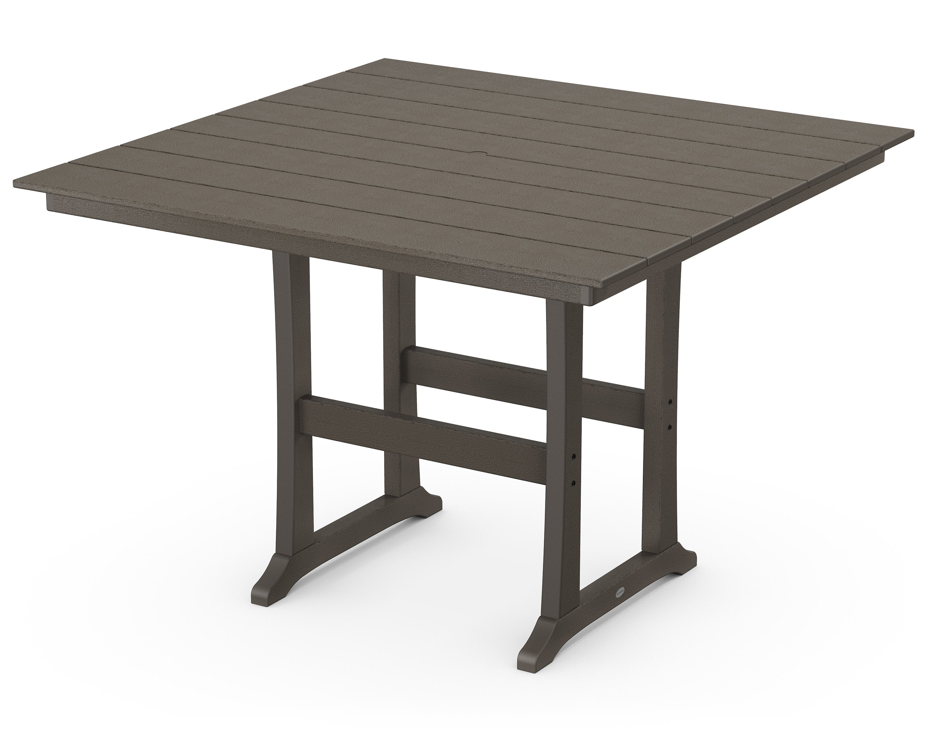 Farmhouse Trestle 59" Bar Table in Vintage Coffee