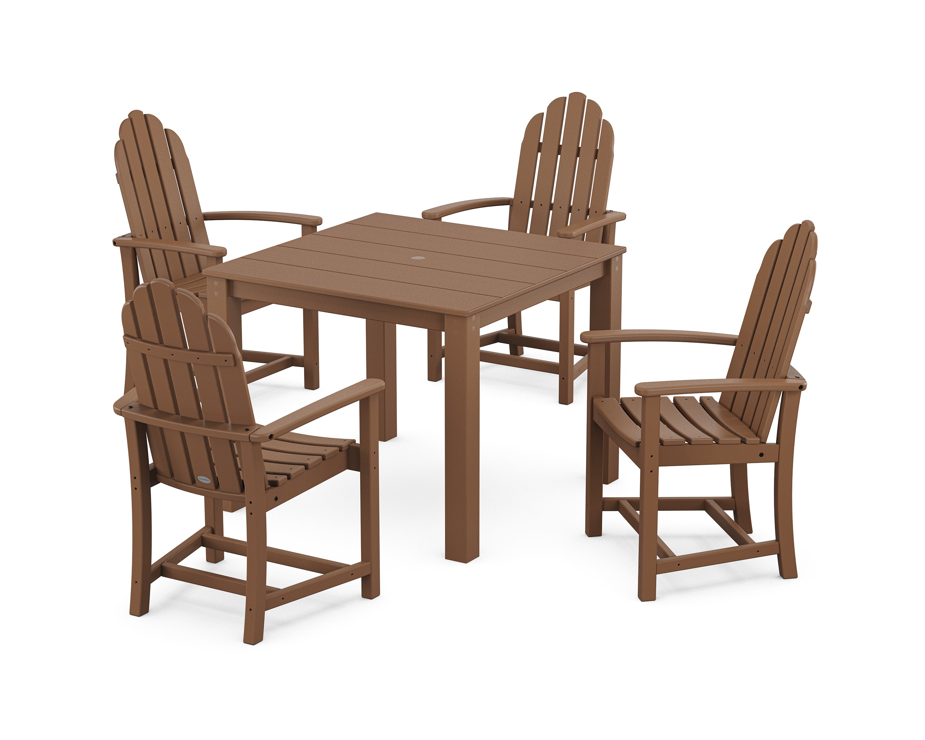 Classic Adirondack 5-Piece Parsons Dining Set in Teak