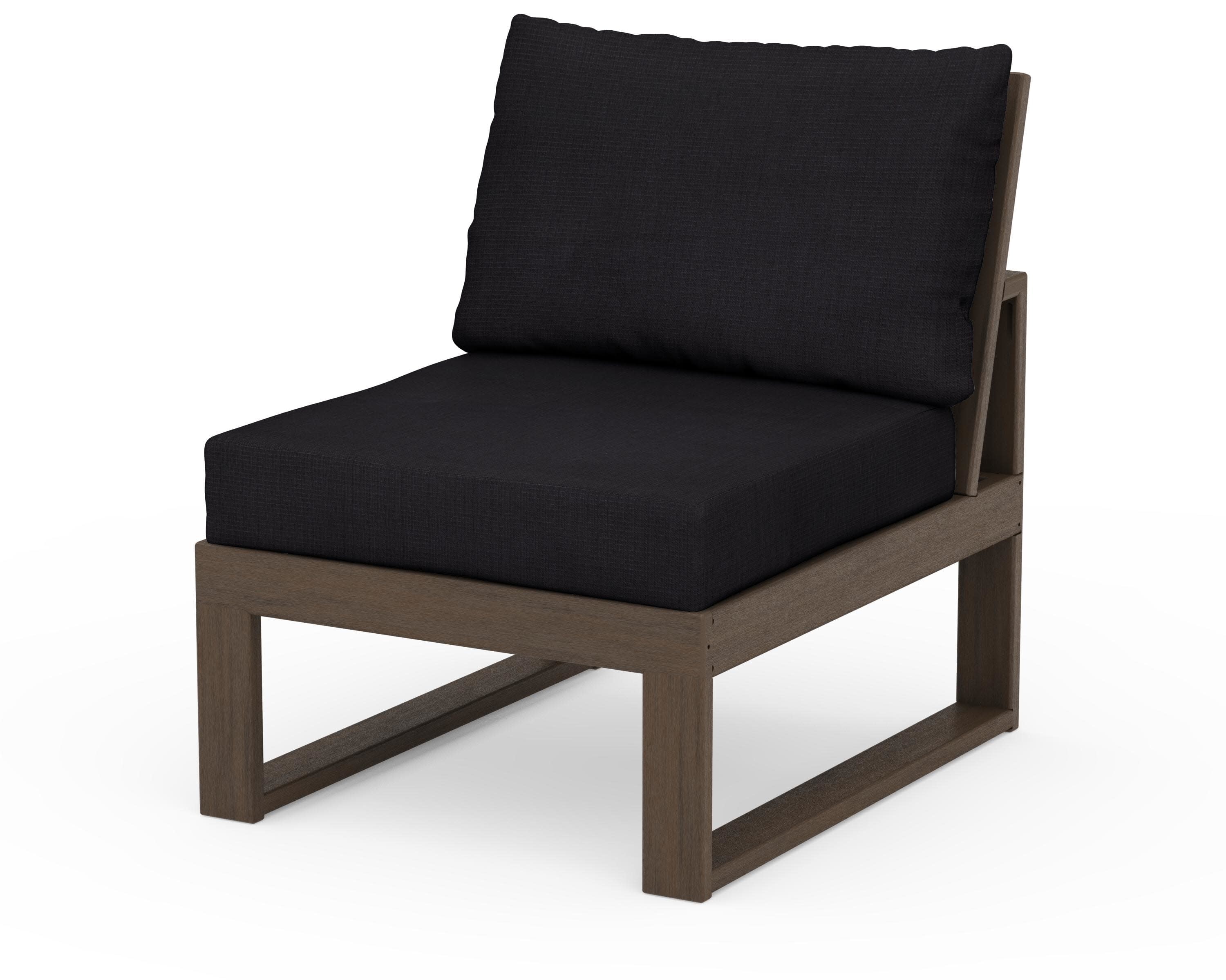 Modular Armless Chair in Kona / Midnight Linen