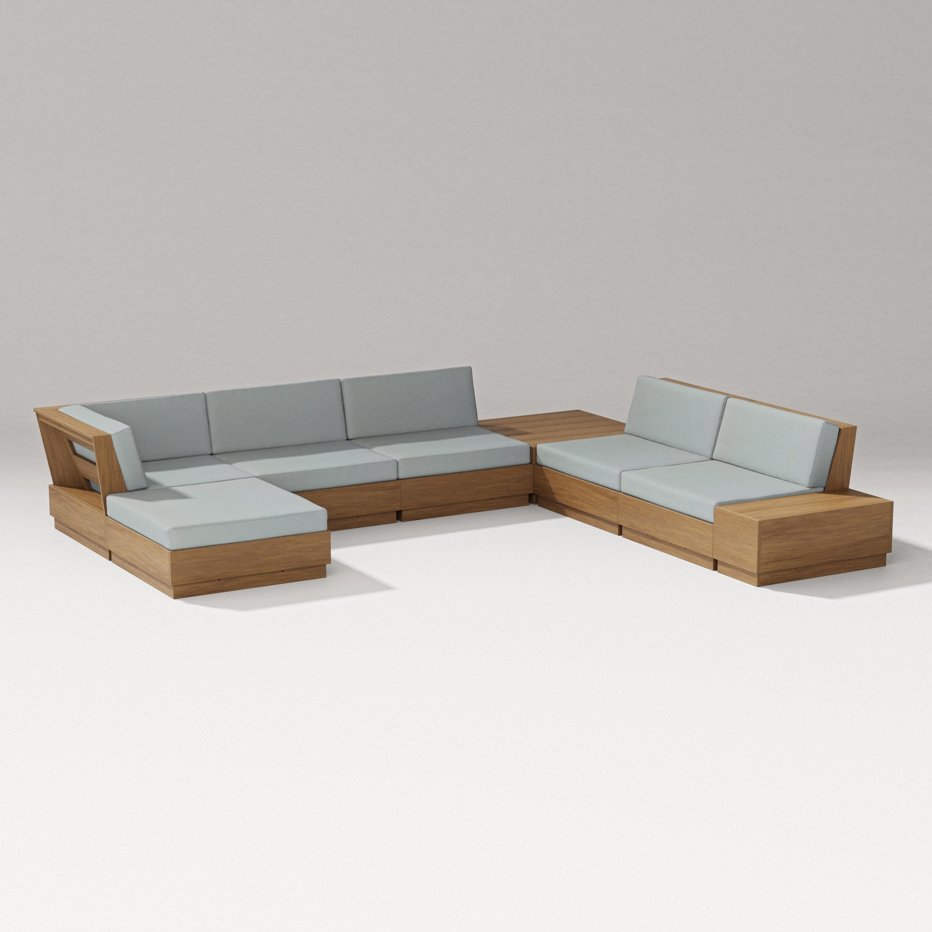 Elevate 8-Piece Corner Sectional in Natural / Spa