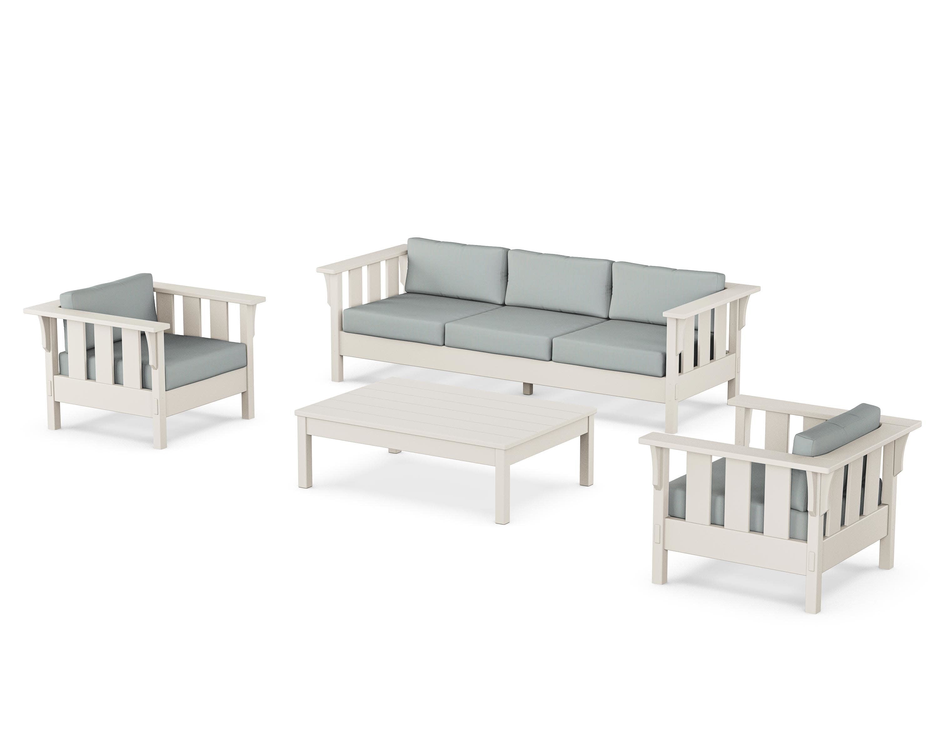 Acadia 4-Piece Deep Seating Set with Sofa in Sand / Spa
