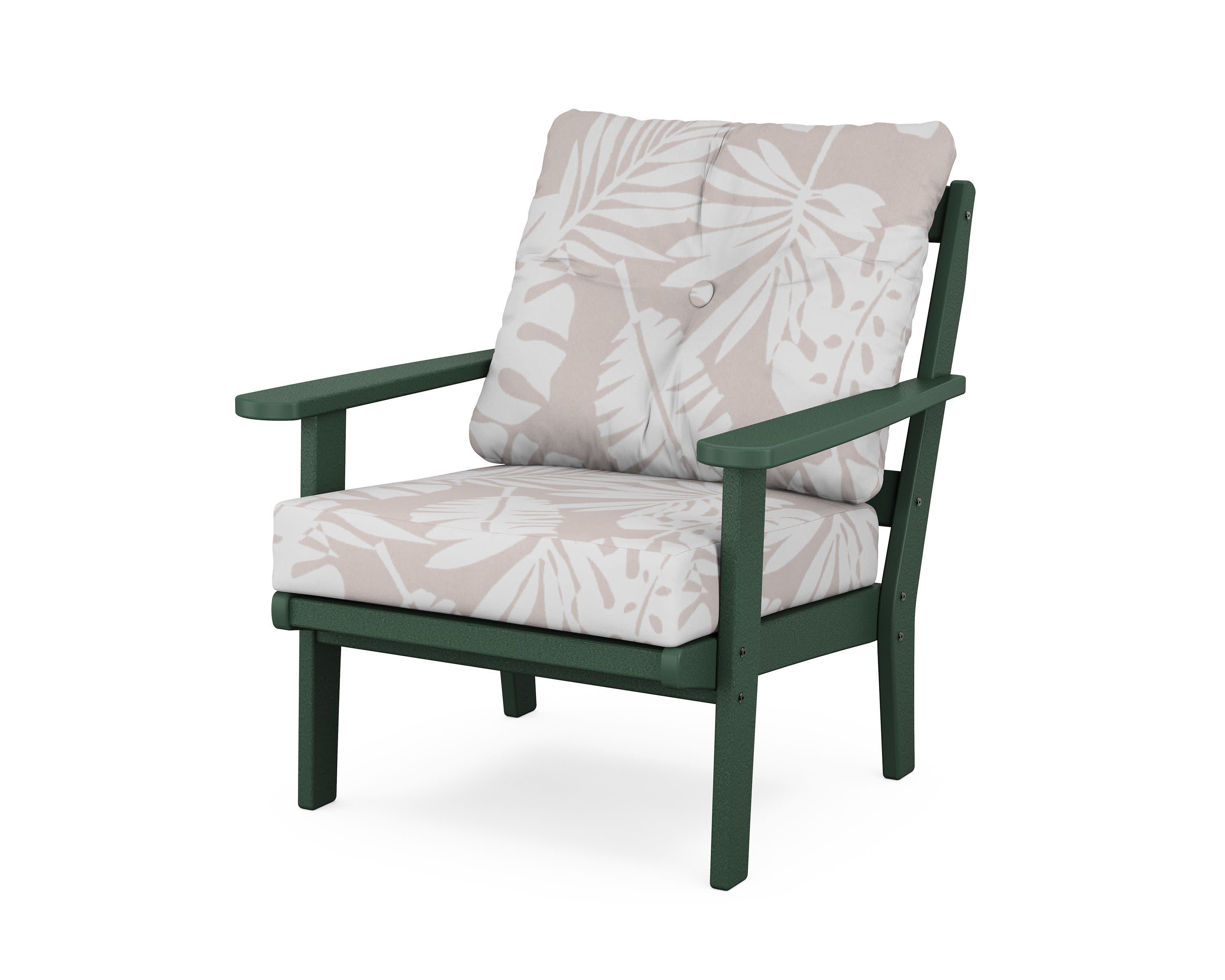 Mission Deep Seating Chair in Green / Leaf Dune Burlap