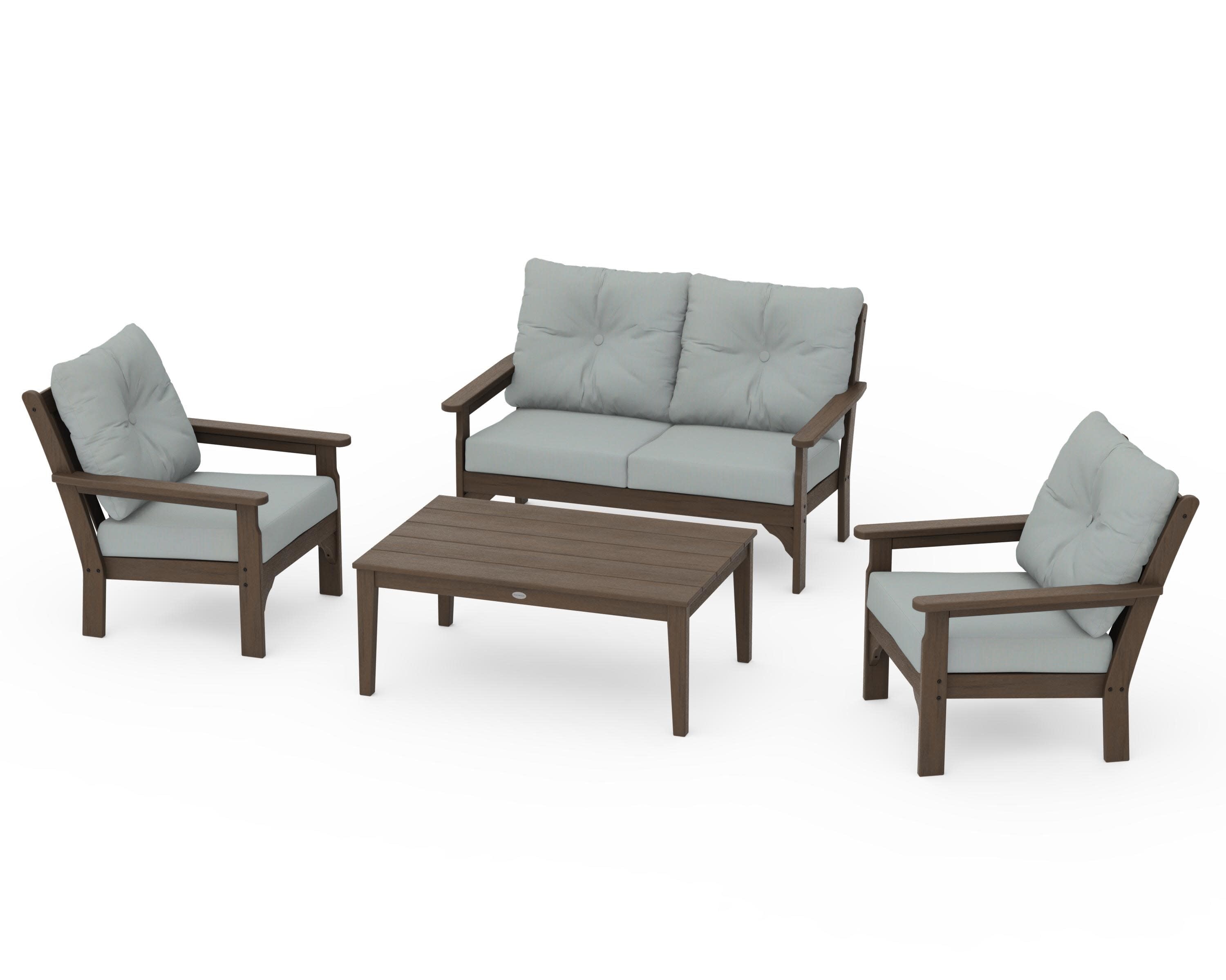 Vineyard 4-Piece Deep Seating Set in Kona / Spa