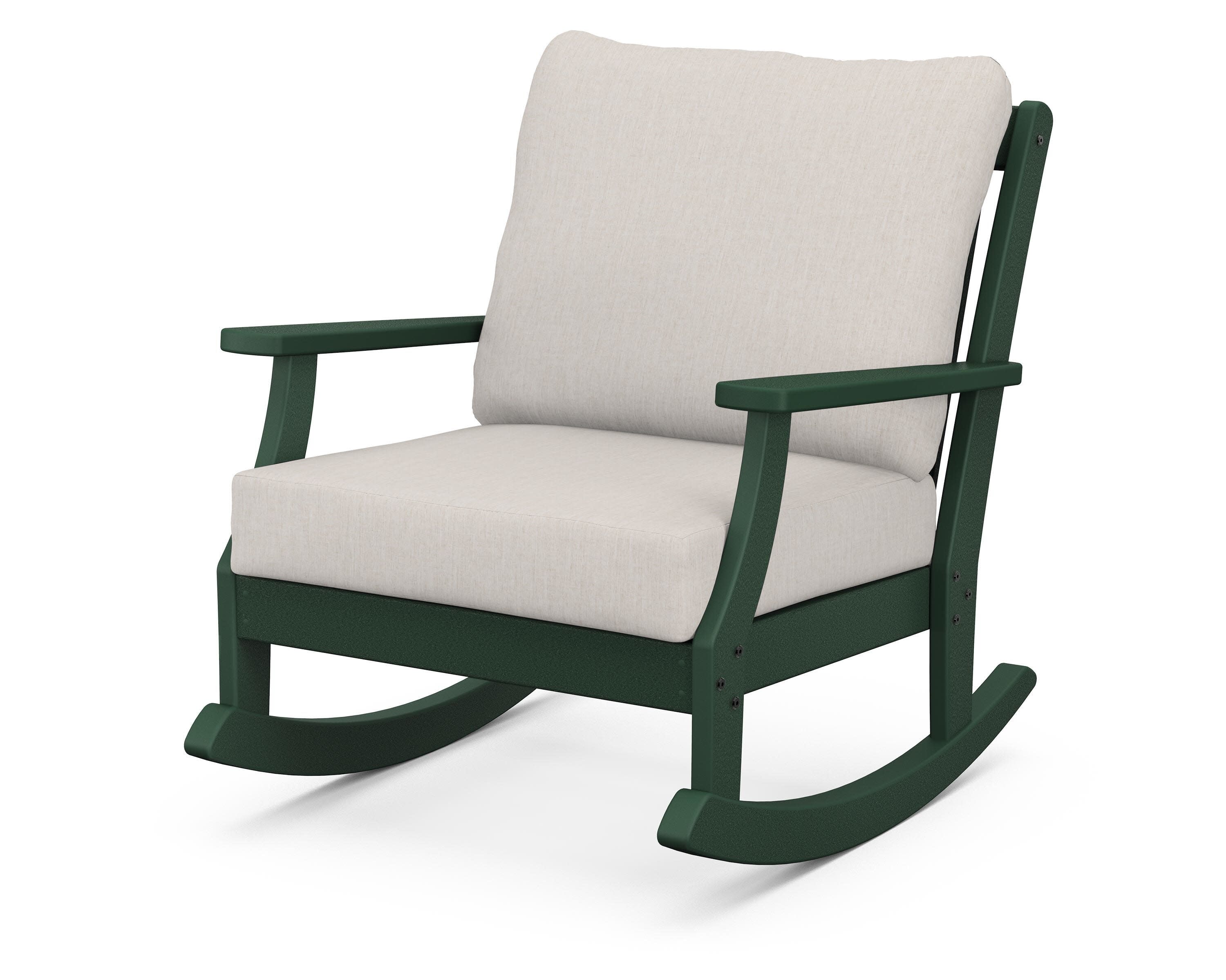 Braxton Deep Seating Rocking Chair in Green / Cast Ash