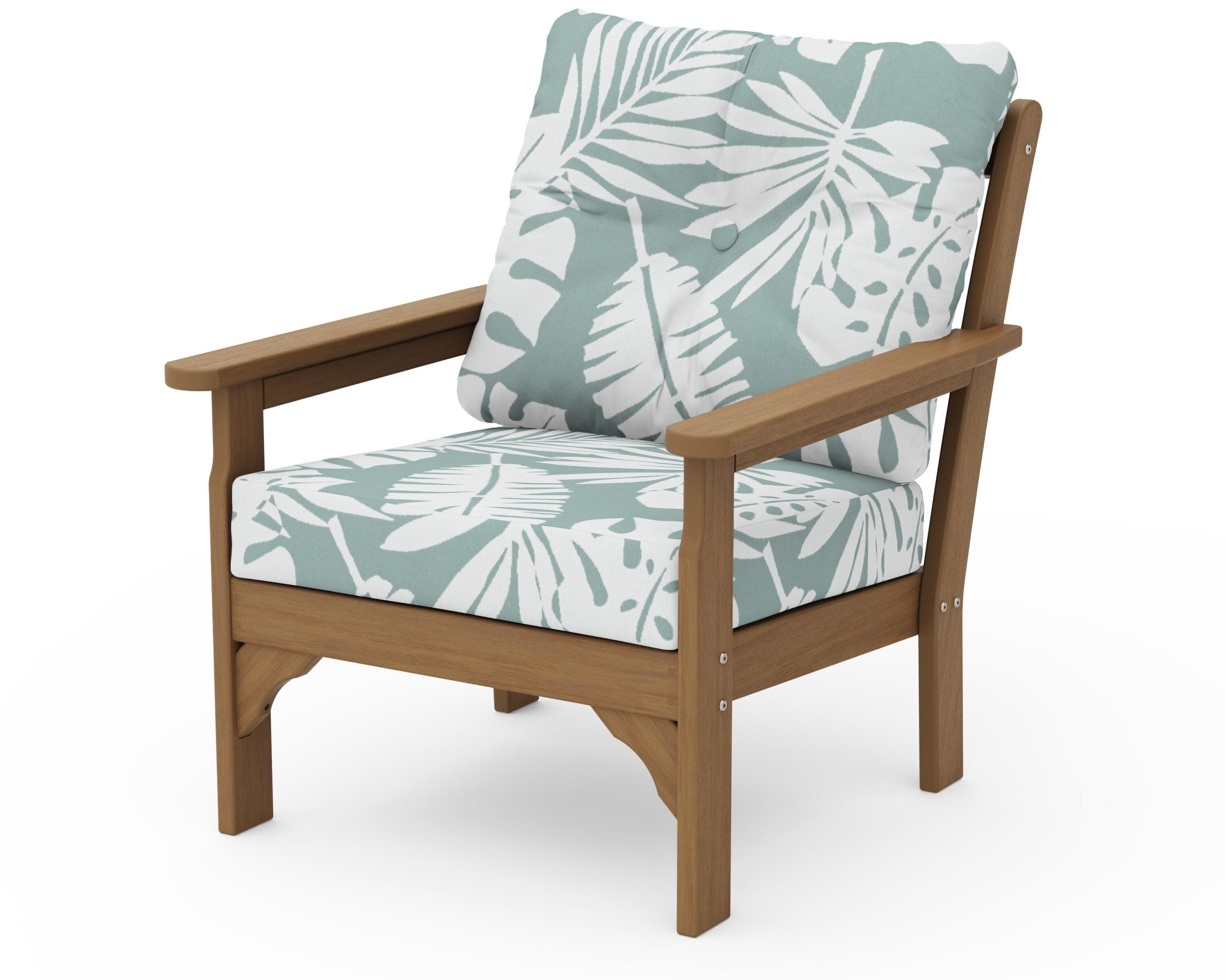 Vineyard Deep Seating Chair in Natural / Leaf Glacier Spa
