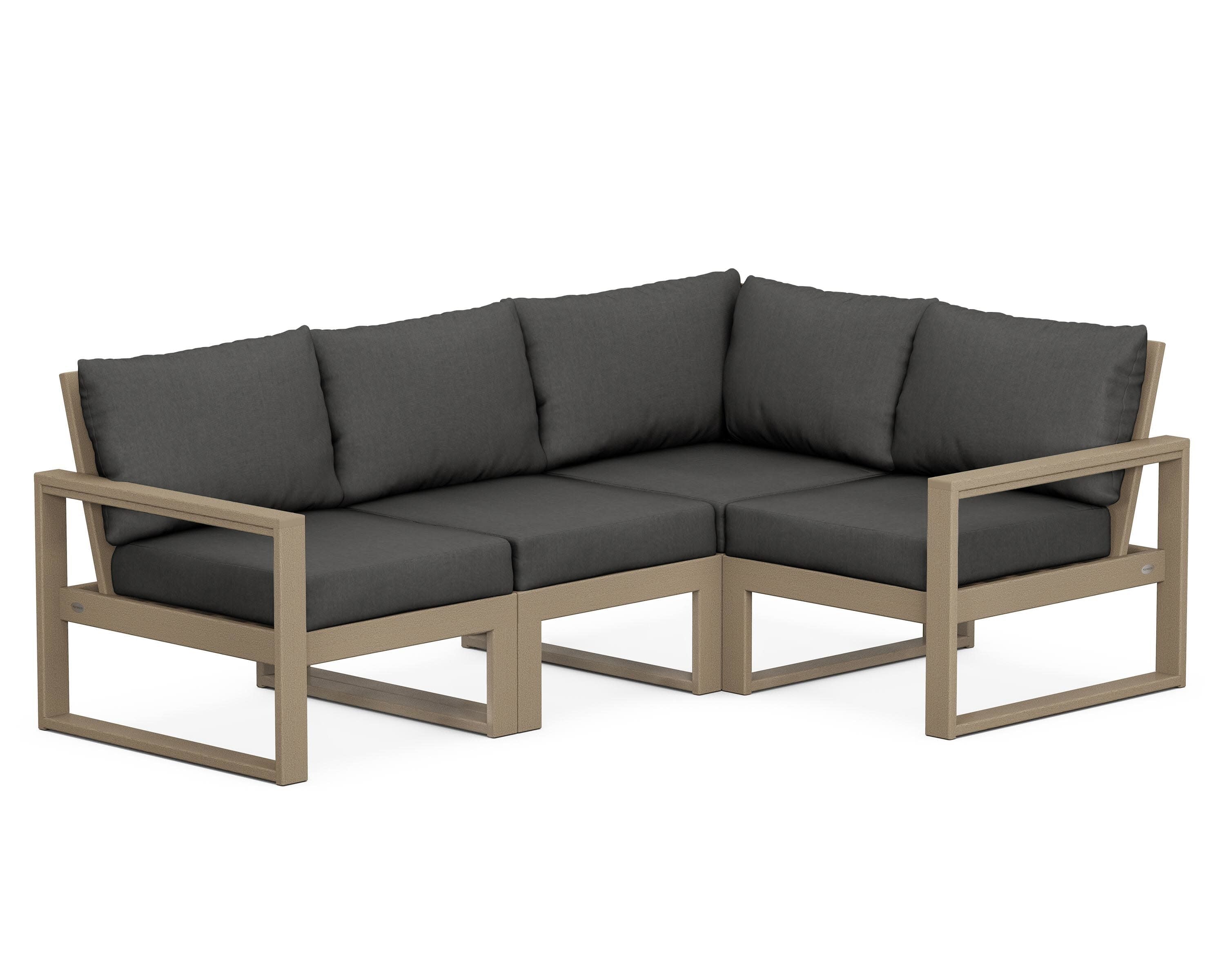 EDGE 4-Piece Modular Deep Seating Set in Vintage Sahara / Spectrum Carbon