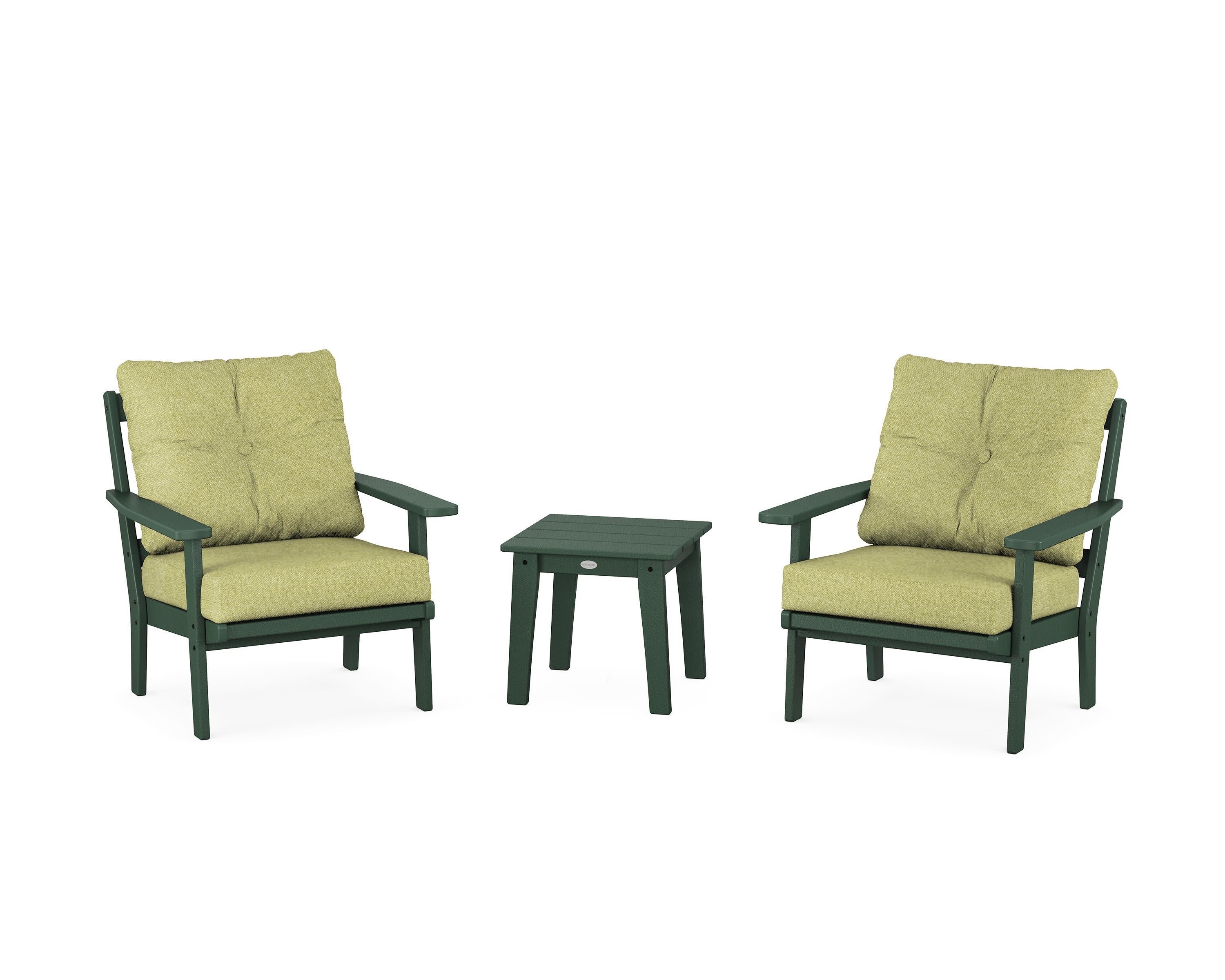 Oxford 3-Piece Deep Seating Set in Green / Chartreuse Boucle