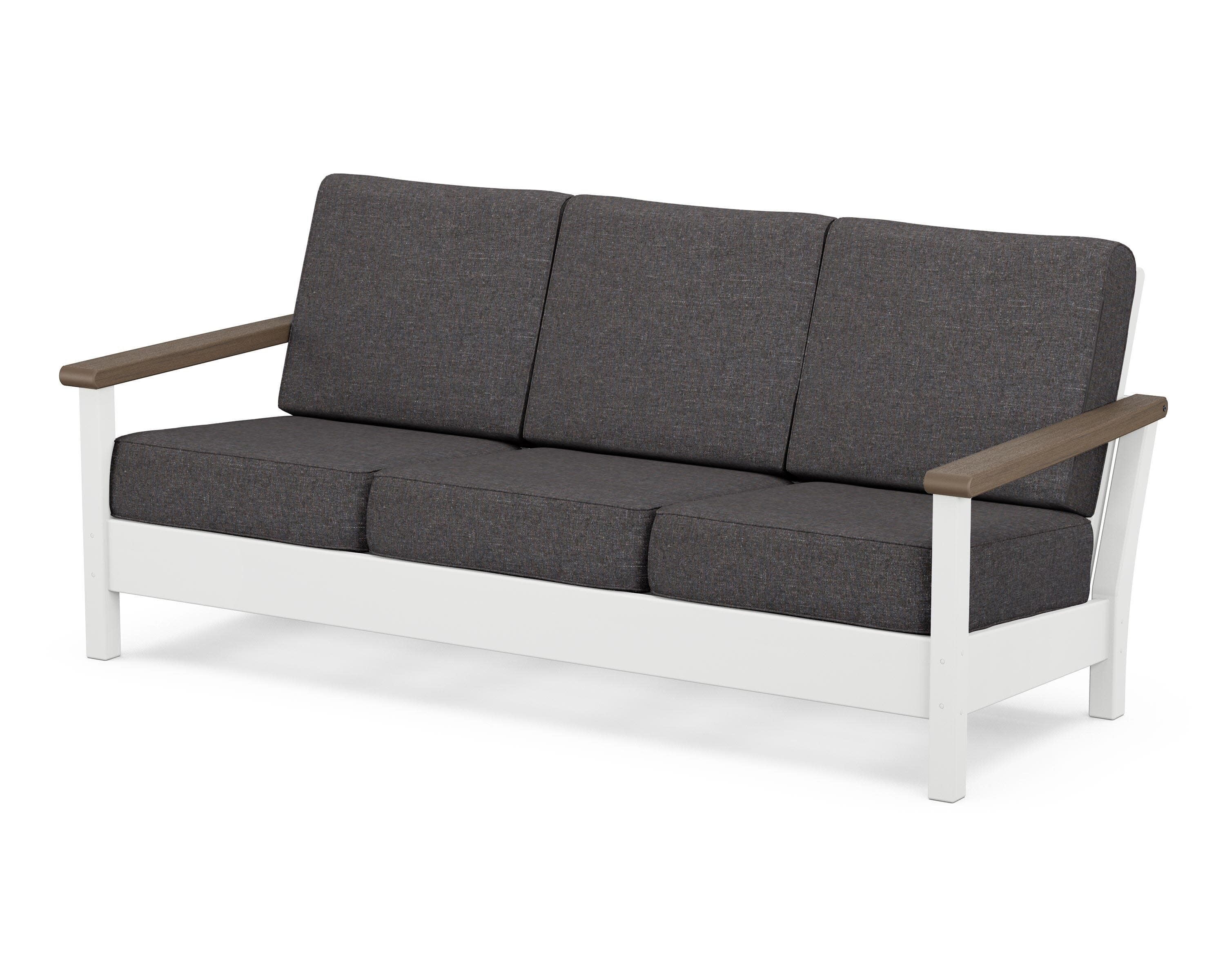 Harbour Deep Seating Sofa in White / Kona / Ash Charcoal
