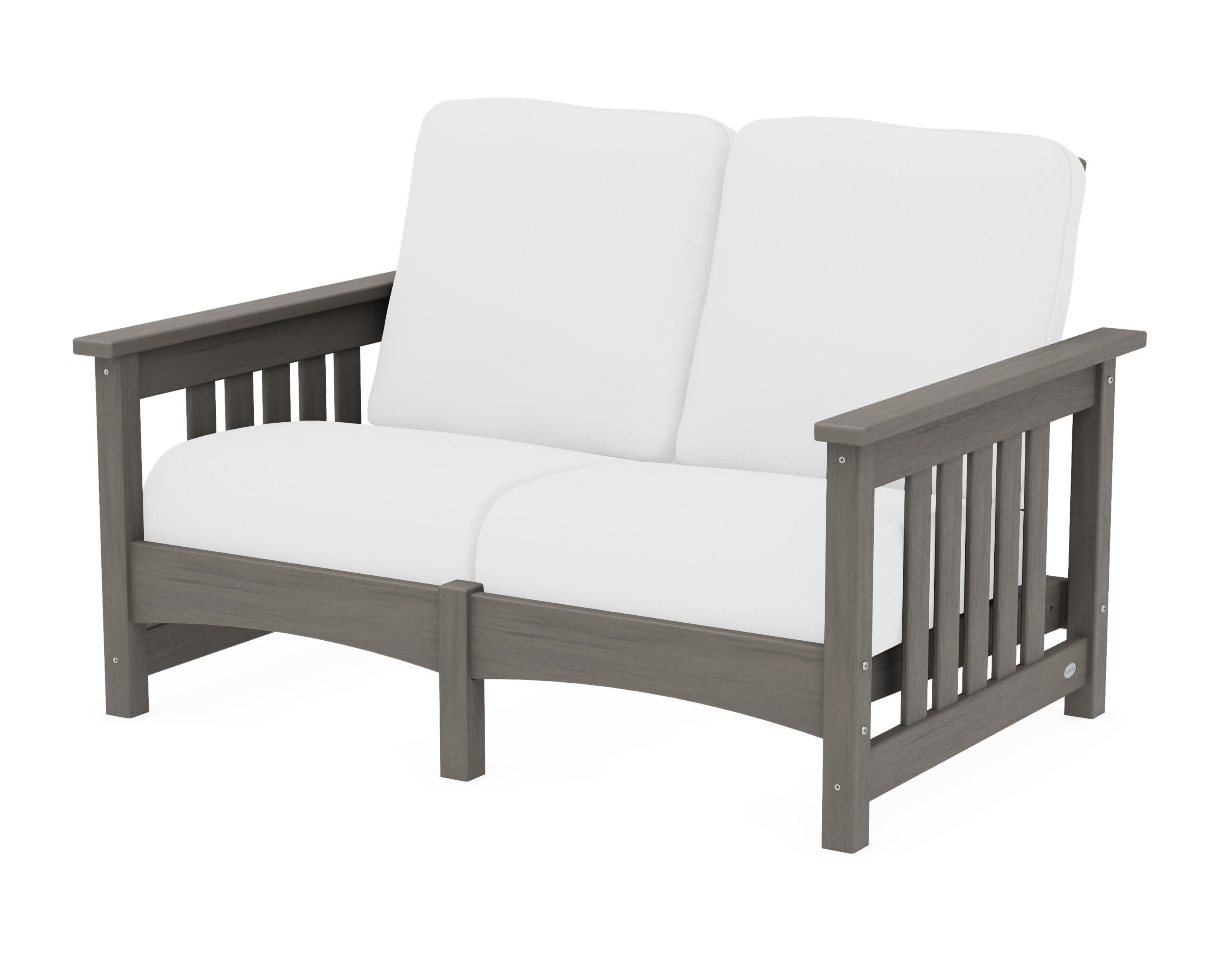 Club Mission Loveseat in Driftwood / Natural