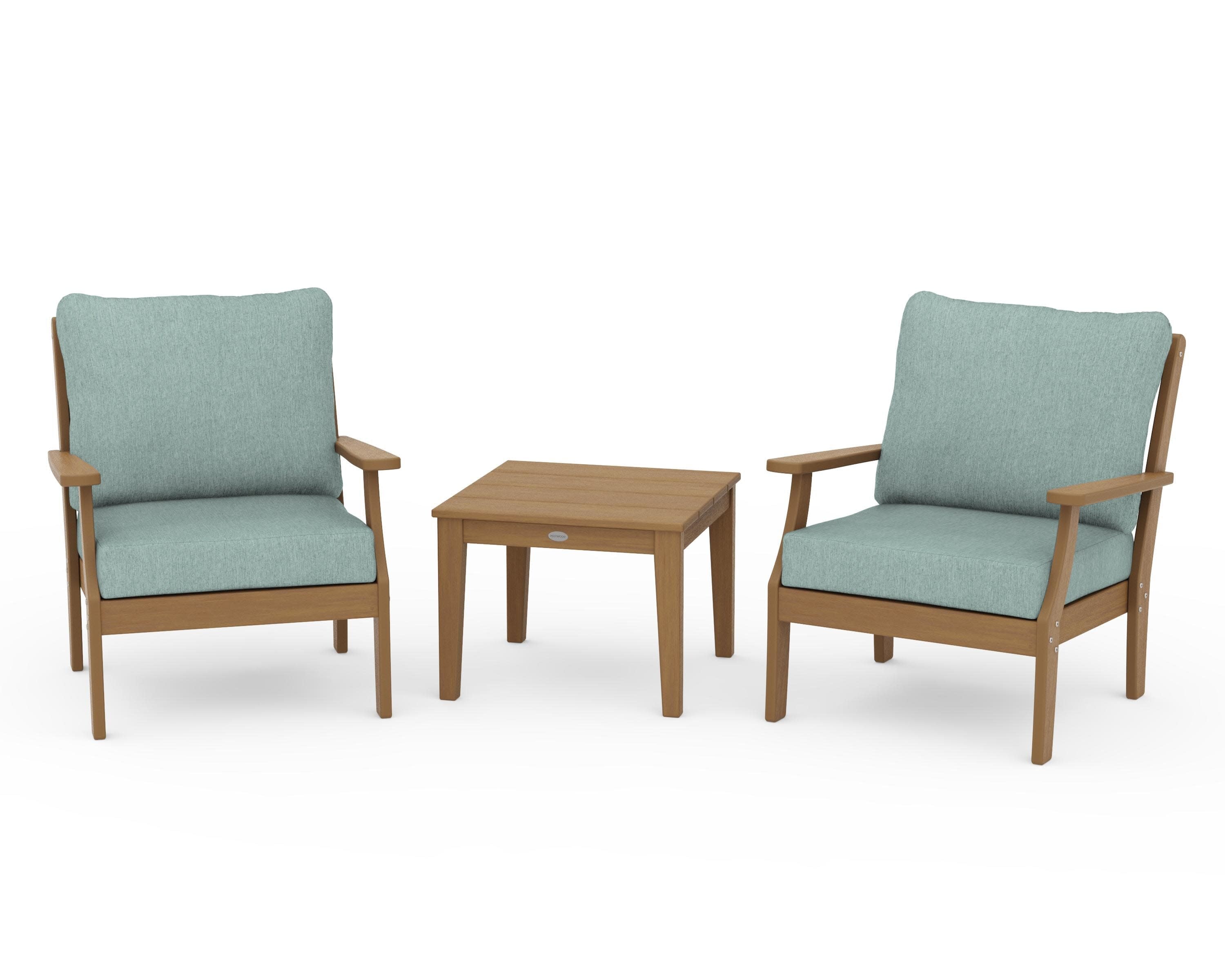 Braxton 3-Piece Deep Seating Set in Natural / Glacier Spa