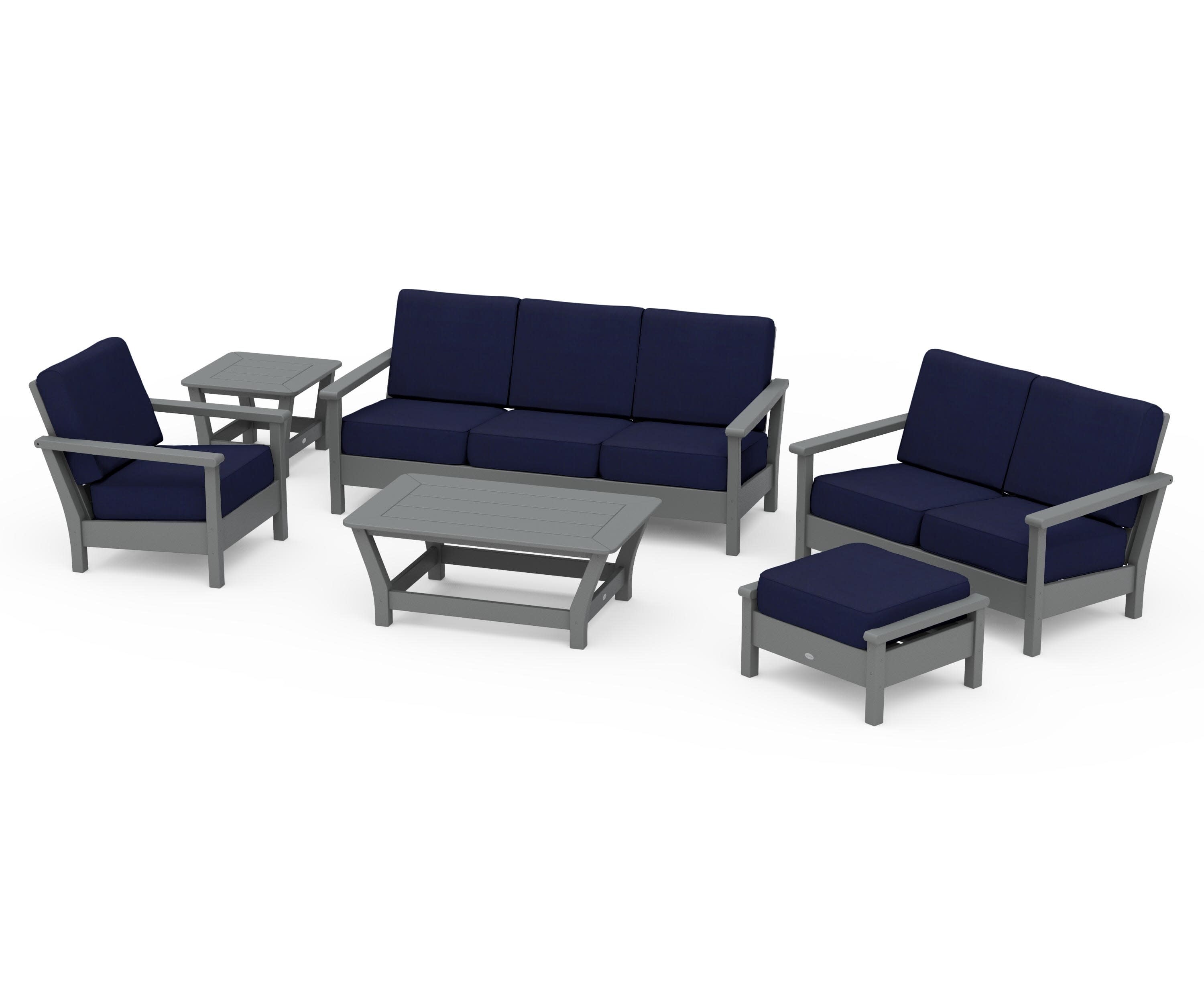 Harbour 6-Piece Outdoor Living Set in Slate Grey / Navy