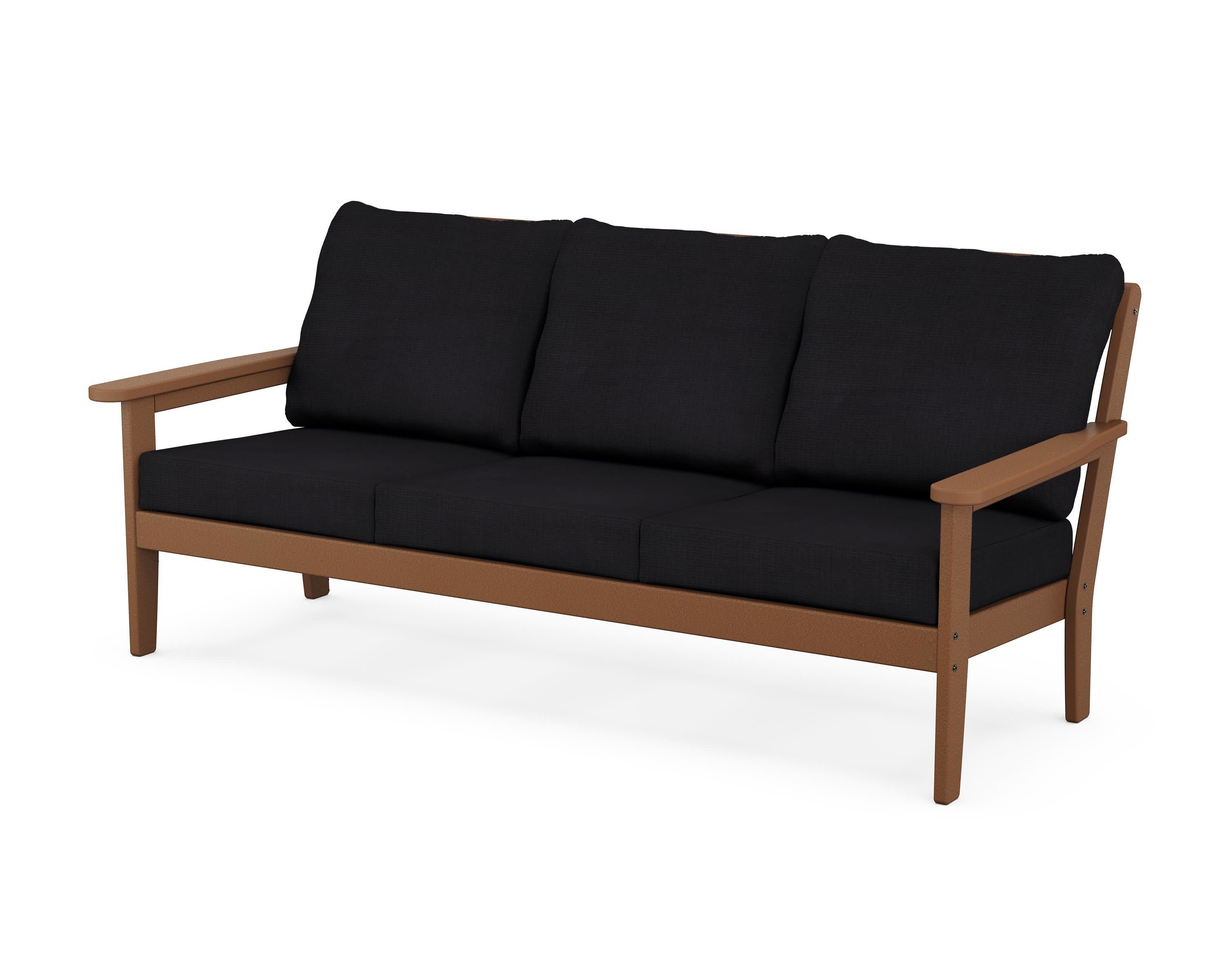 Cottage Deep Seating Sofa in Teak / Midnight Linen