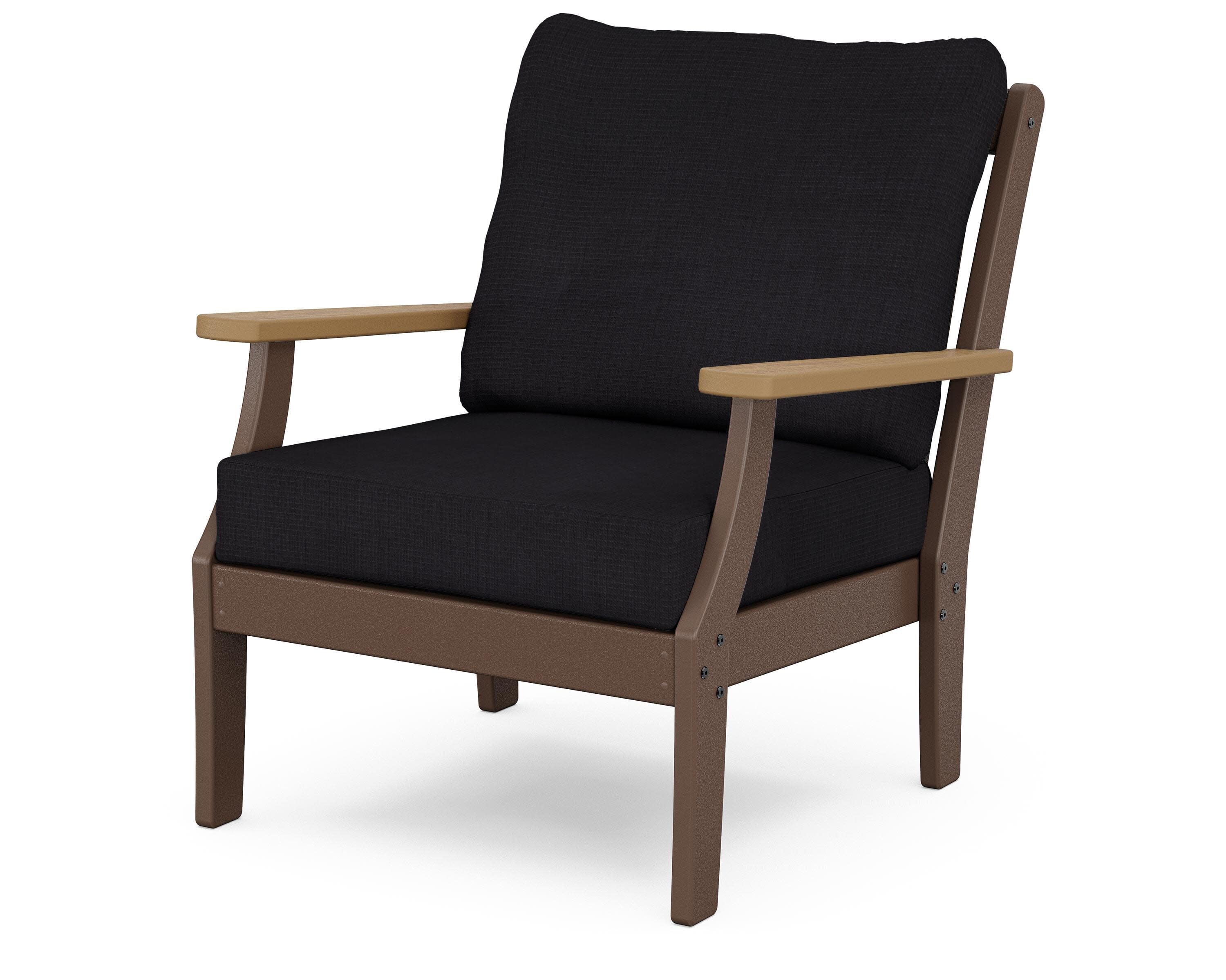 Braxton Deep Seating Chair in Mahogany / Natural / Midnight Linen