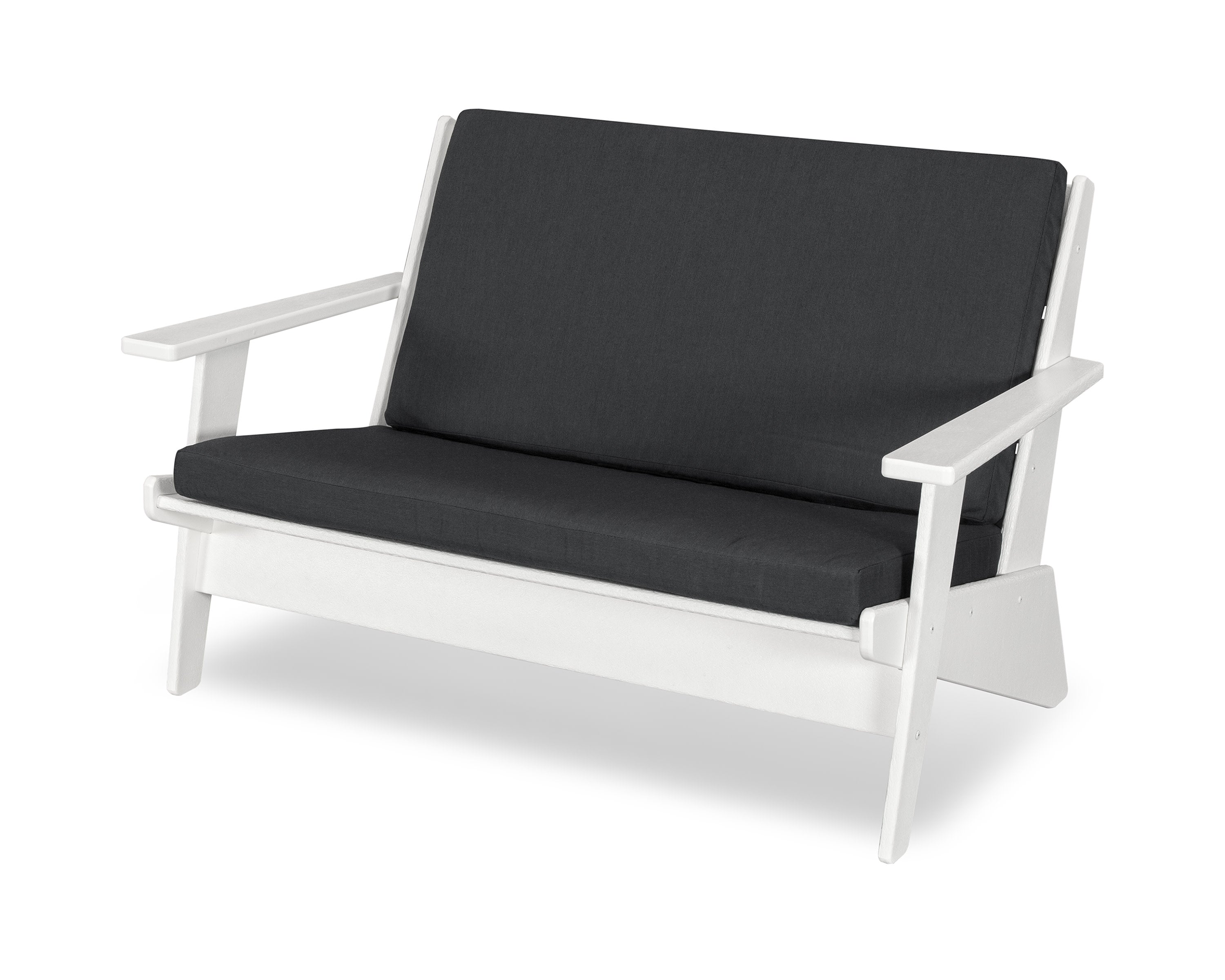 Riviera Modern Lounge Loveseat in White / Spectrum Carbon