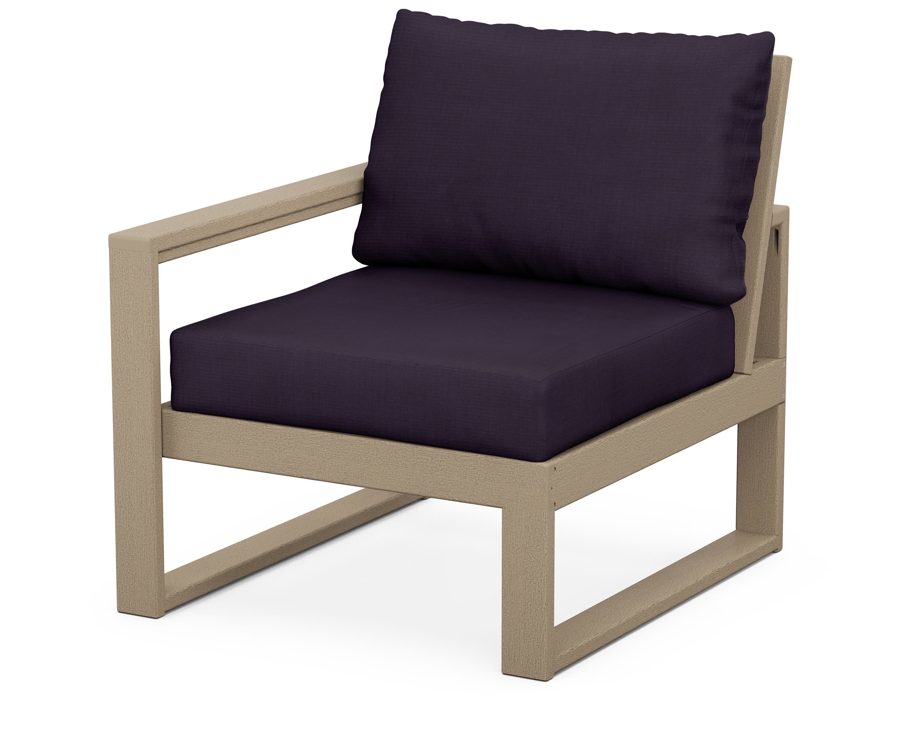 EDGE Modular Left Arm Chair in Vintage Sahara / Navy Linen