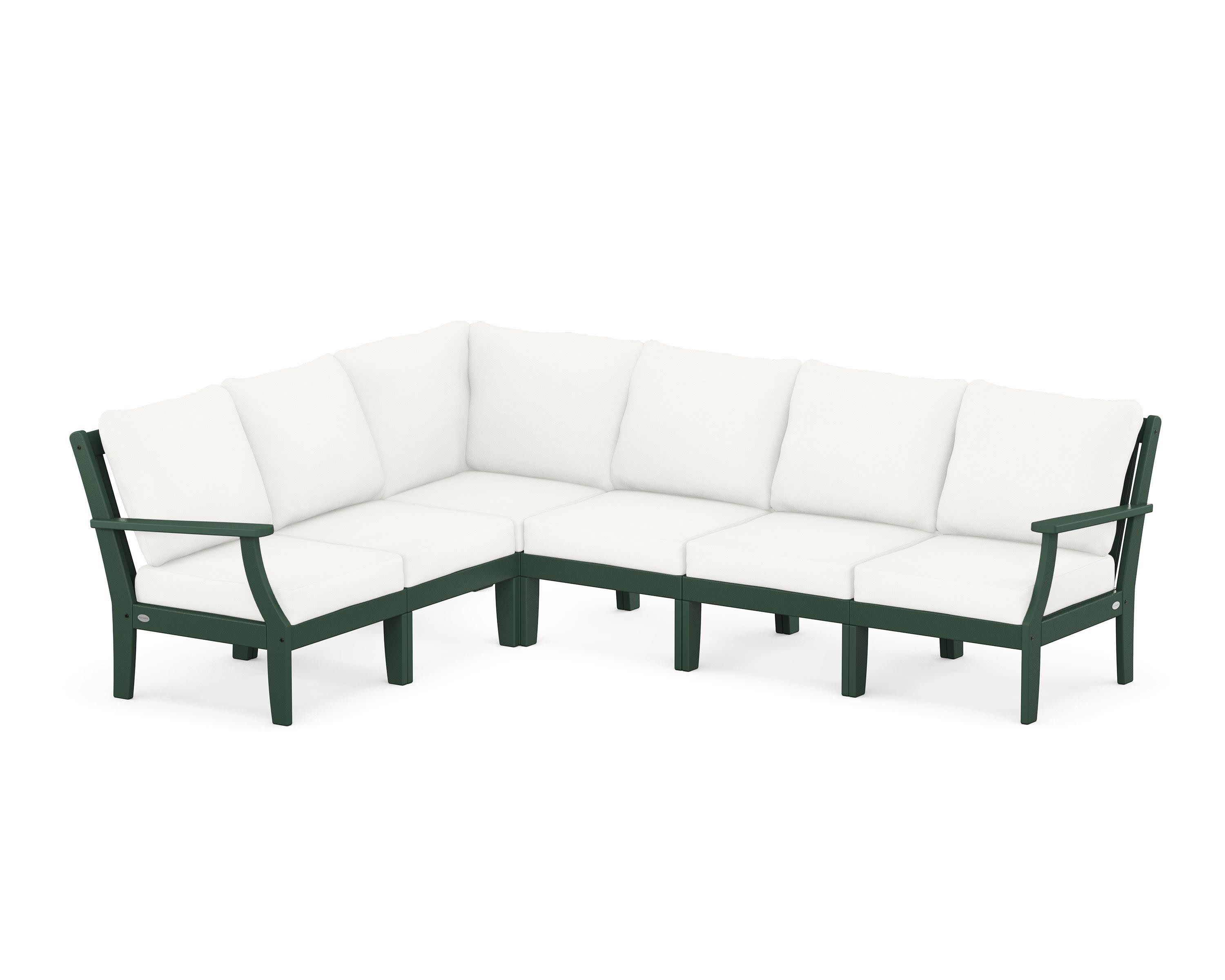 Braxton Modular 6-Piece Deep Seating Set in Green / Natural Linen