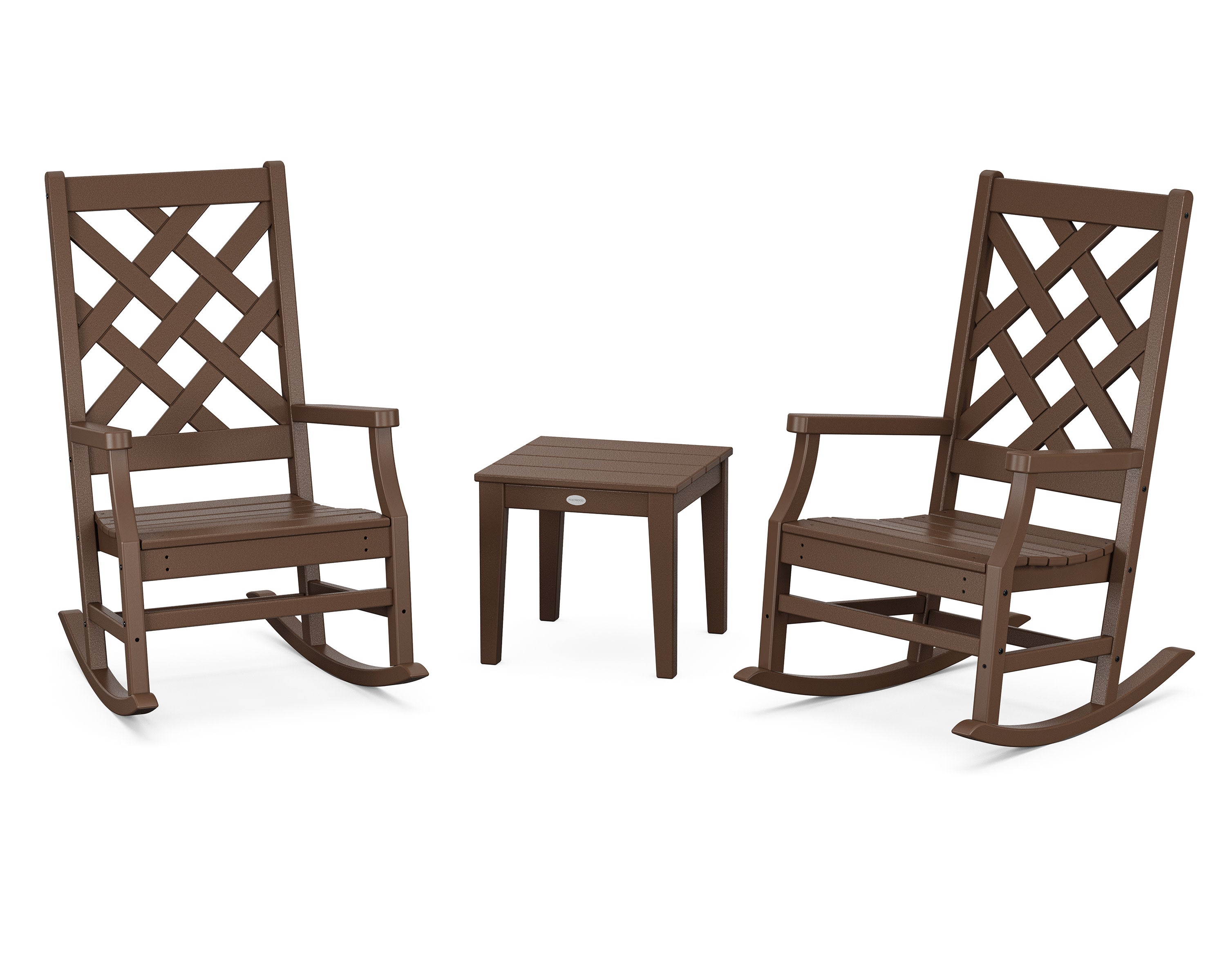 Wovendale 3-Piece Rocking Chair Set in Mahogany