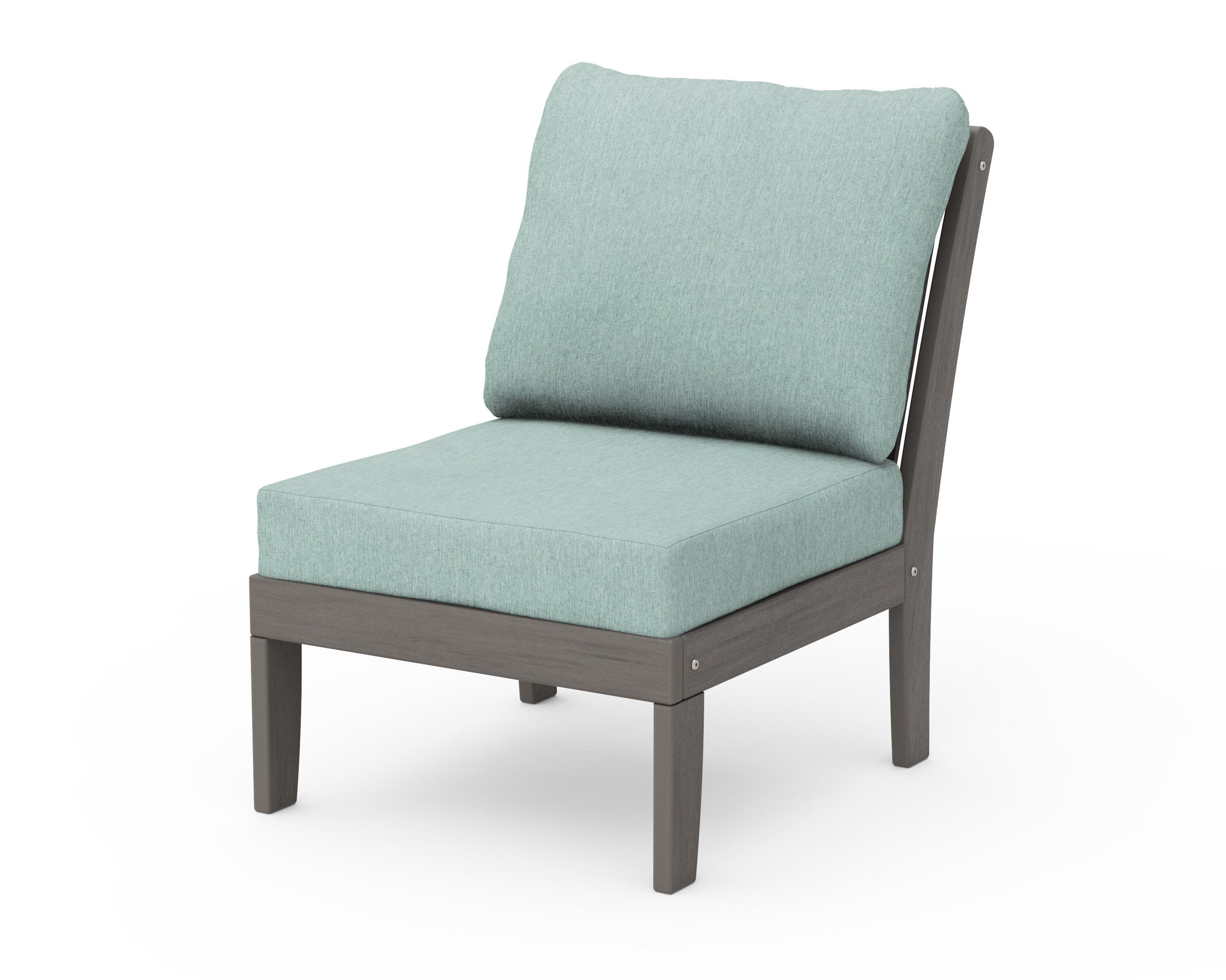Braxton Modular Armless Chair in Driftwood / Glacier Spa