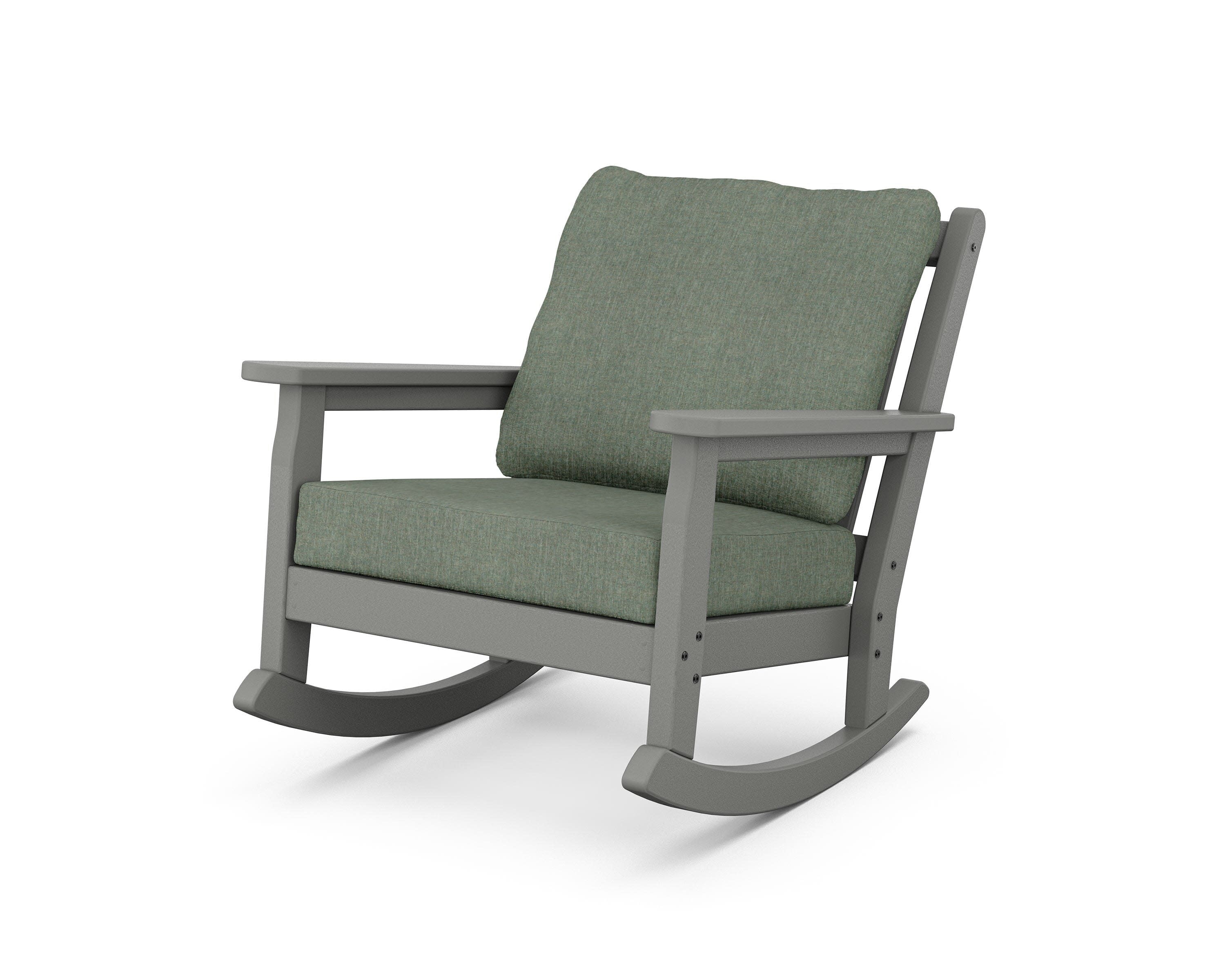 Chippendale Deep Seating Rocking Chair in Slate Grey / Cast Sage
