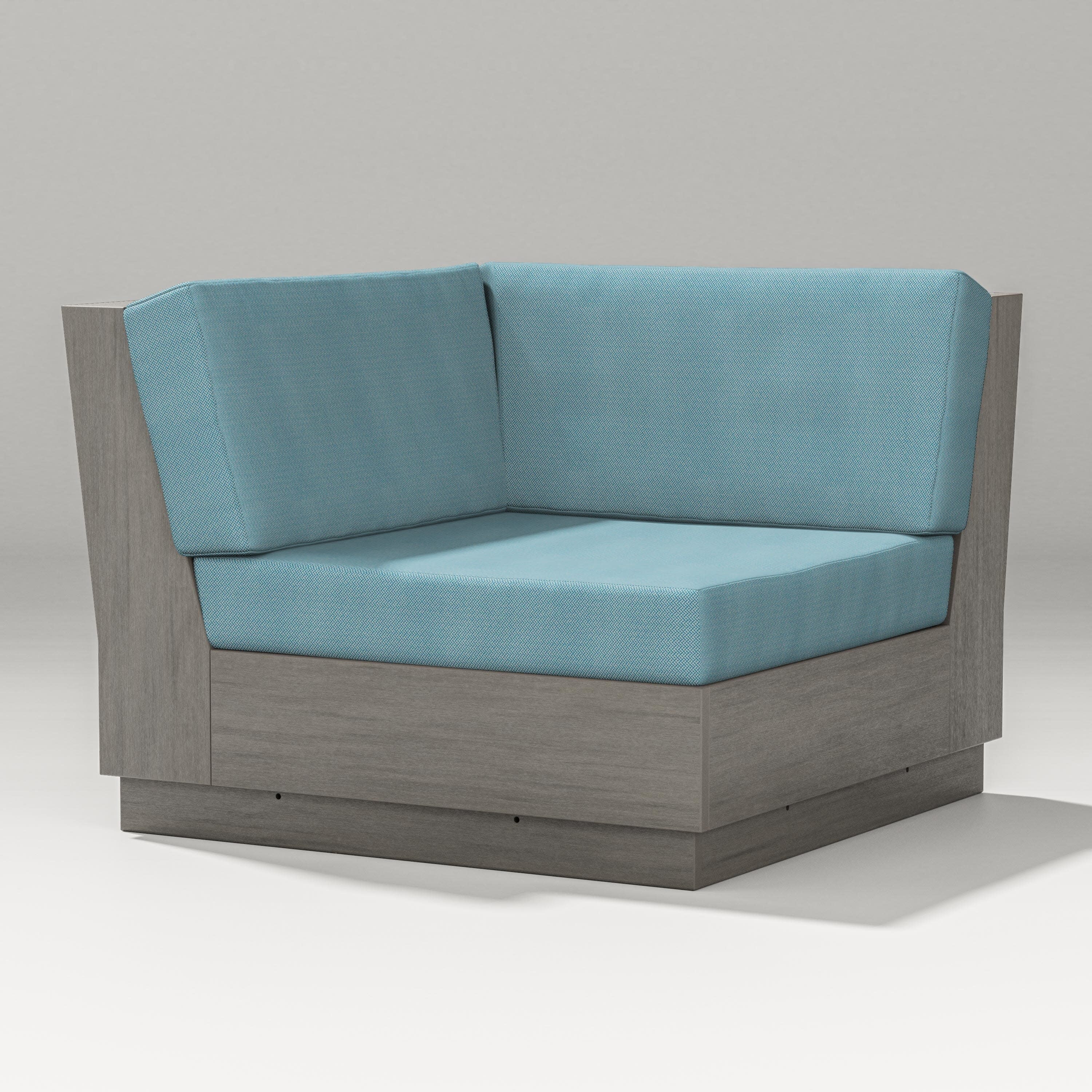 Elevate Modular Corner Chair in Driftwood / Lattice Sky Blue