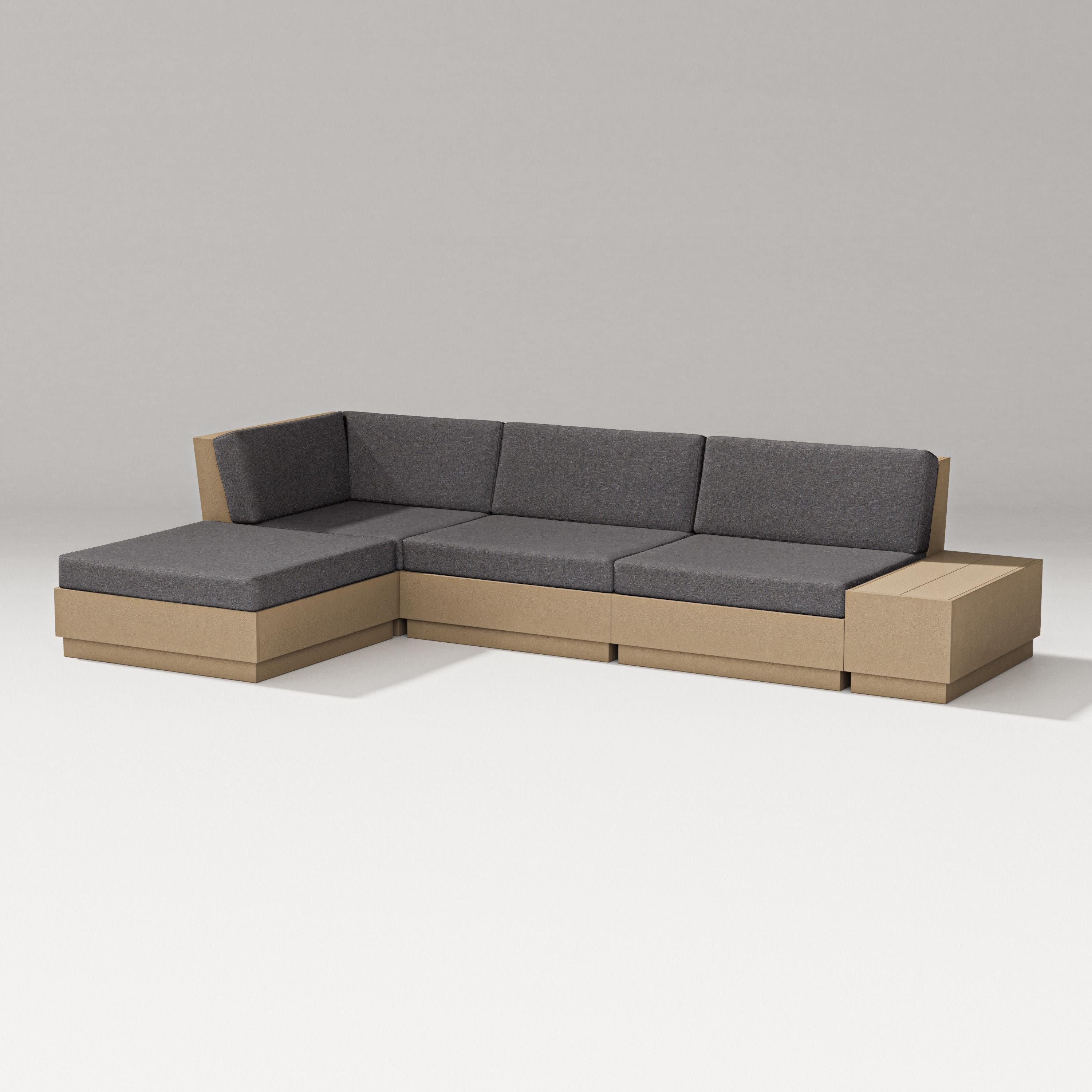 Elevate Chaise Sectional in Vintage Sahara / Ash Charcoal