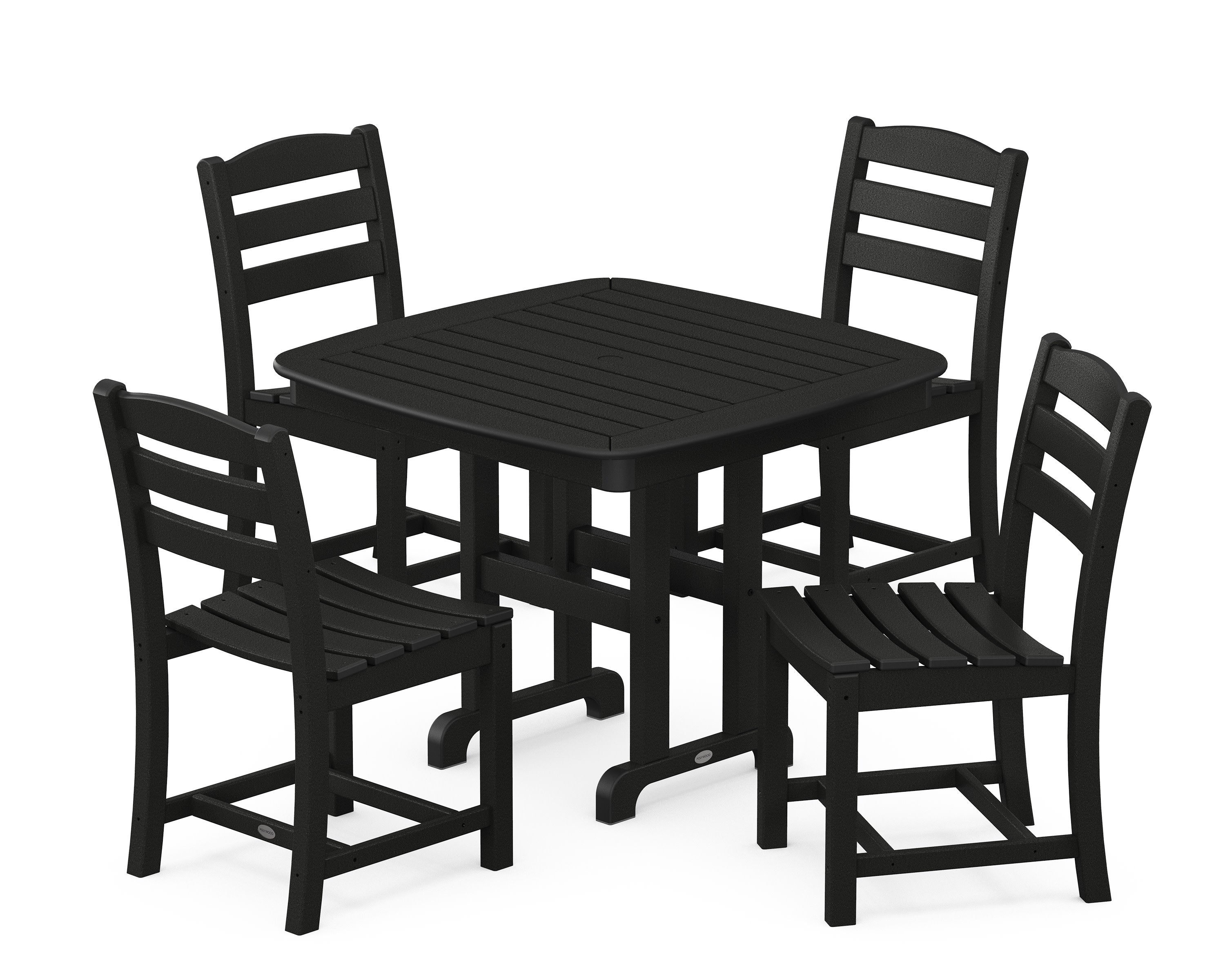 La Casa Caf 5-Piece Side Chair Dining Set in Black
