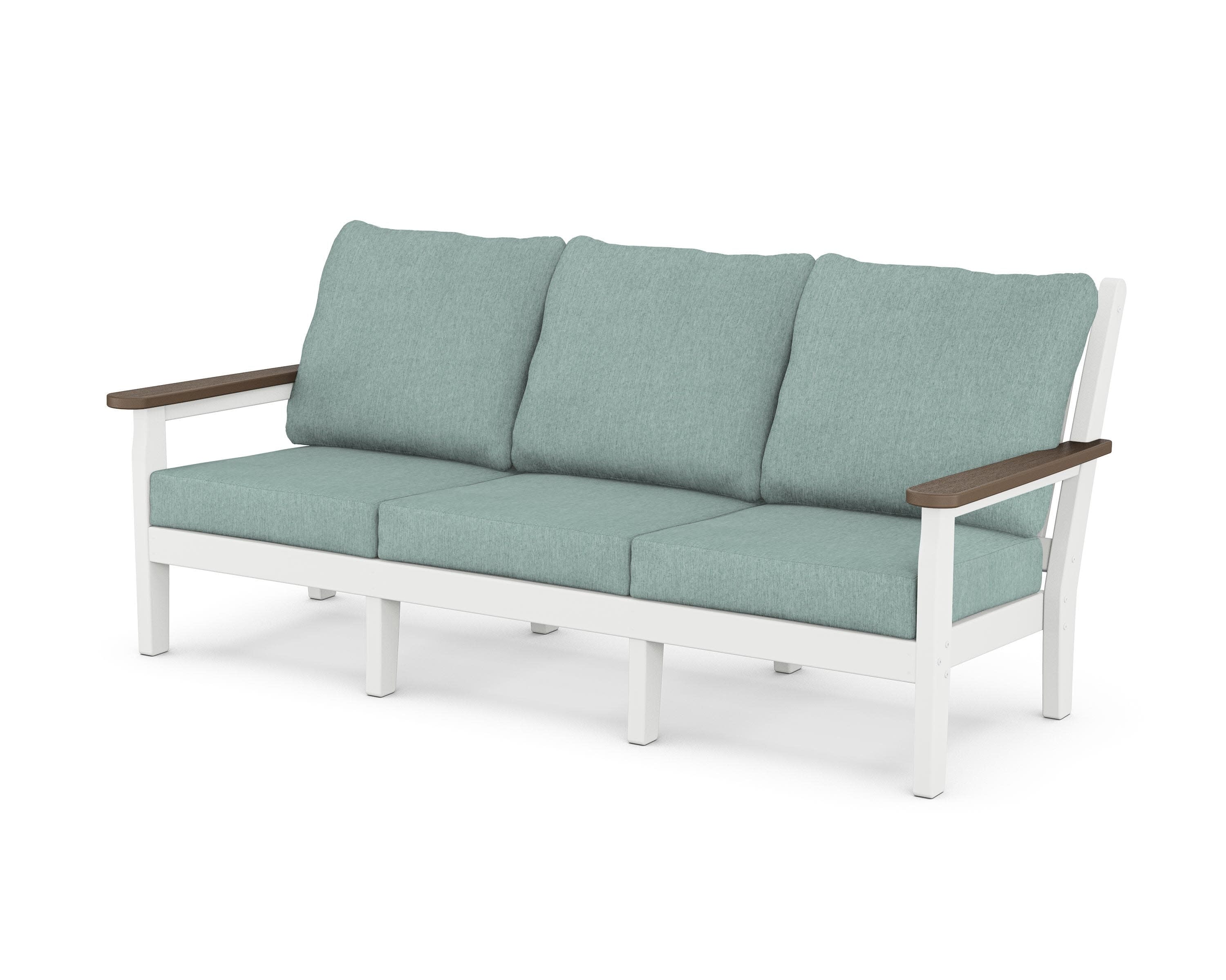 Chippendale Deep Seating Sofa in White / Kona / Glacier Spa