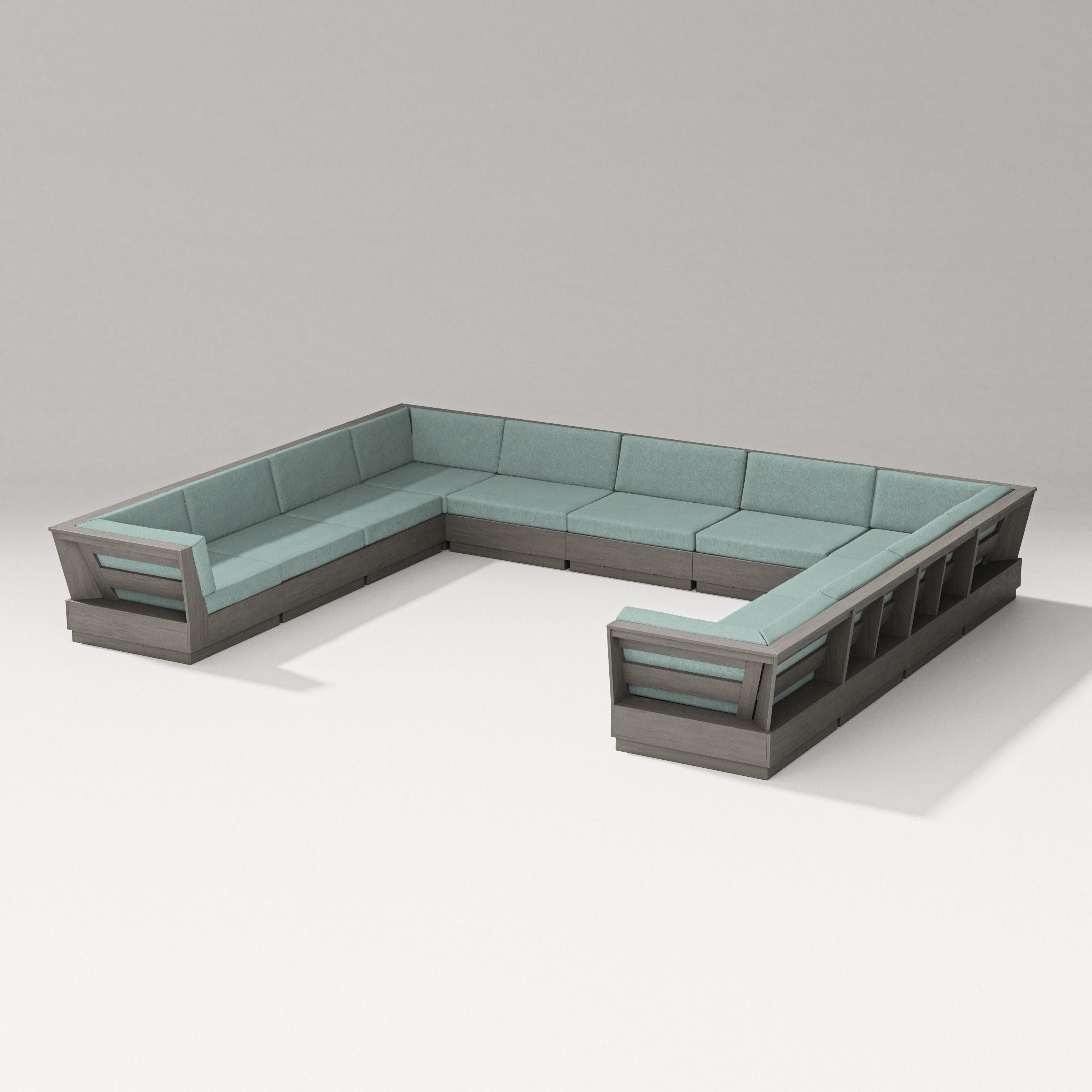 Elevate Large U-Shaped Sectional in Driftwood / Glacier Spa